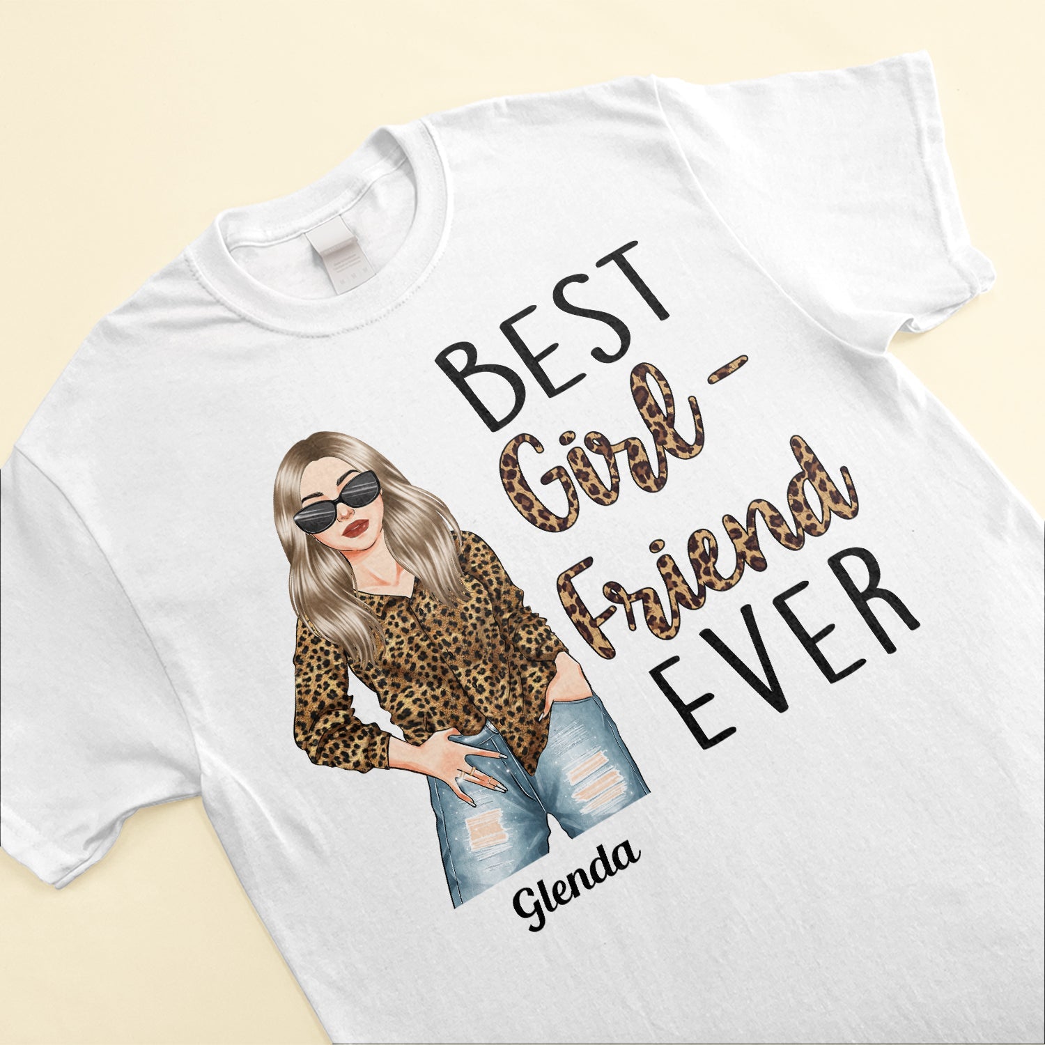 Best Girlfriend Ever - Personalized Shirt - Birthday, Anniversary, Valentine's Gift For Girlfriend, Lover, Honey - Leopard Woman