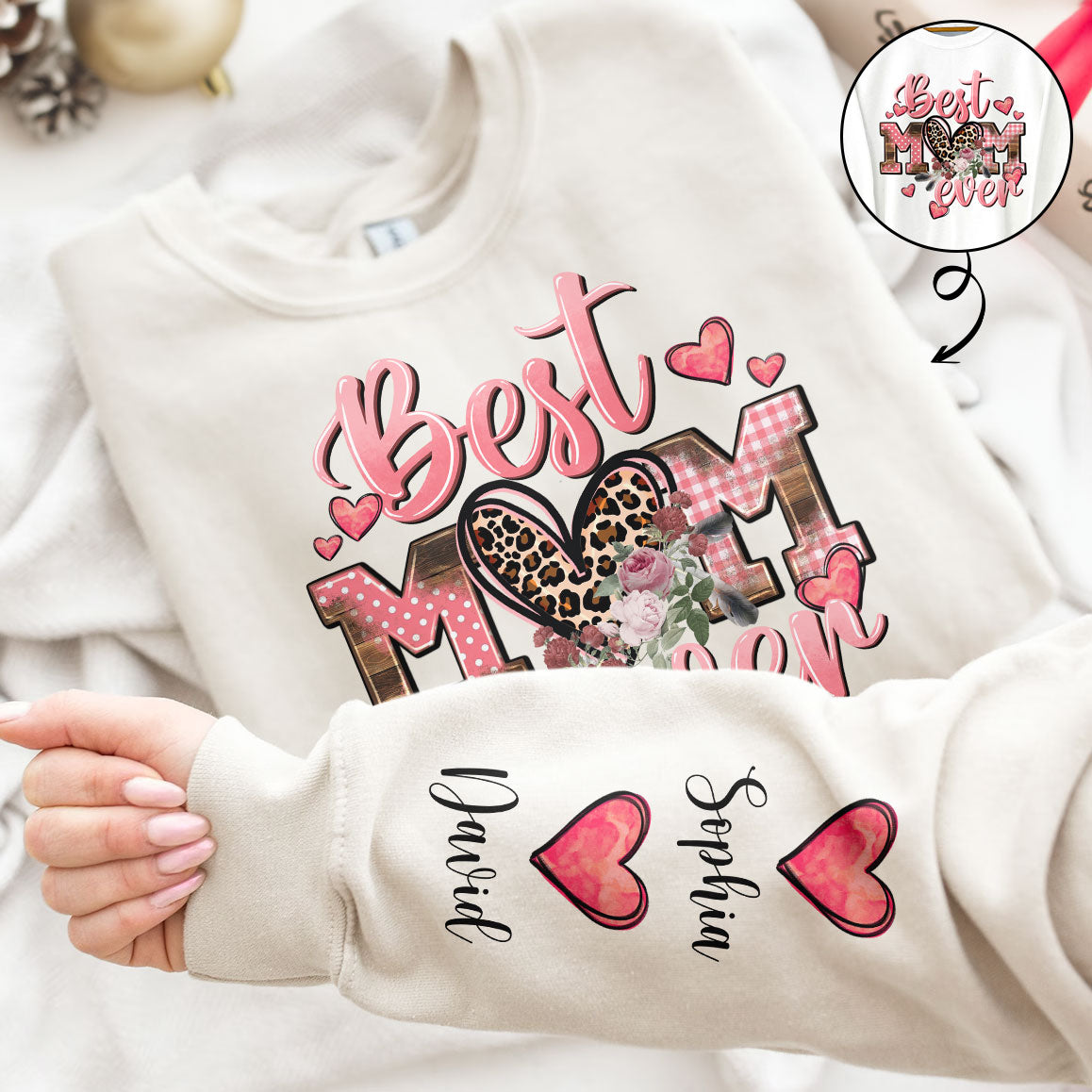 Best Mom Ever - Leopard Version - Personalized Sweatshirt