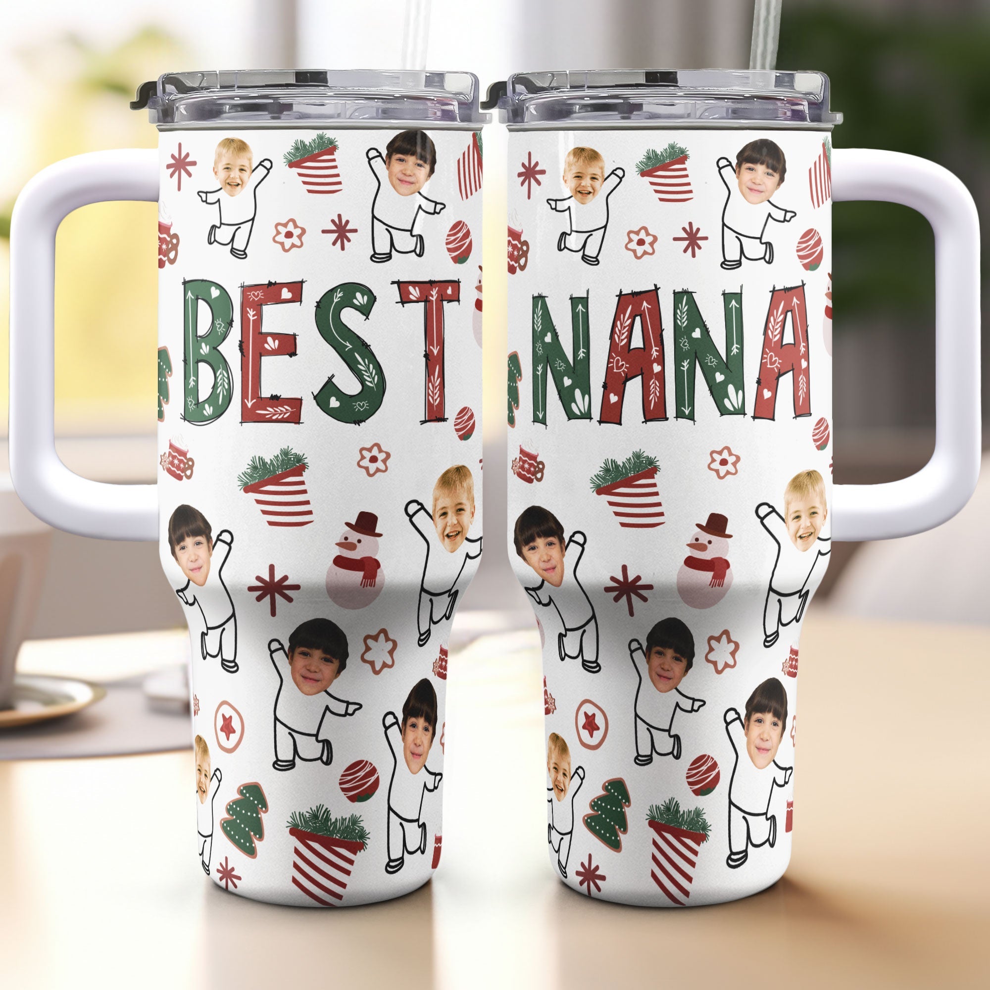 Best Nana - Personalized Photo 40oz Tumbler With Straw