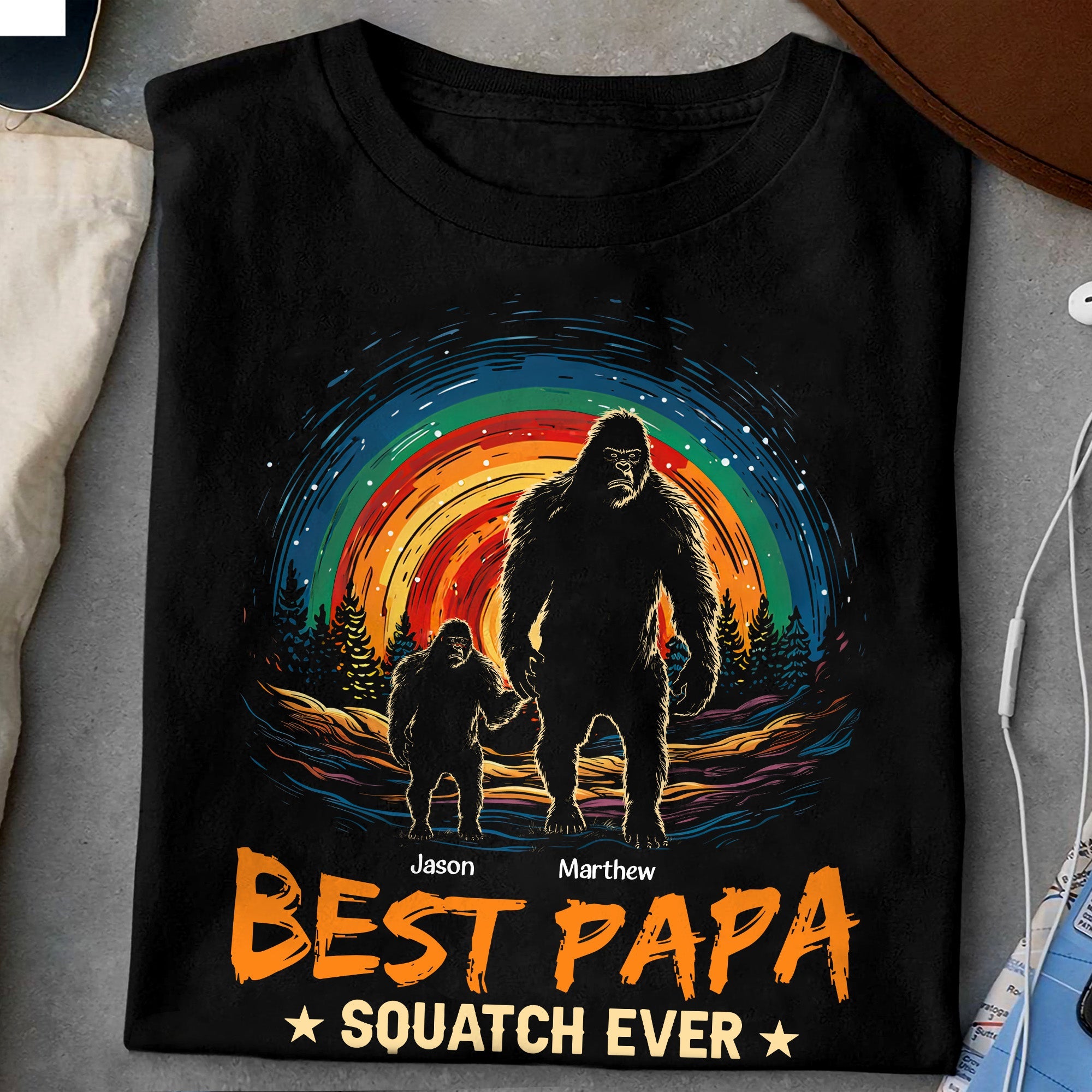 Best Papa Squatch Ever Bigfoot - Personalized Shirt