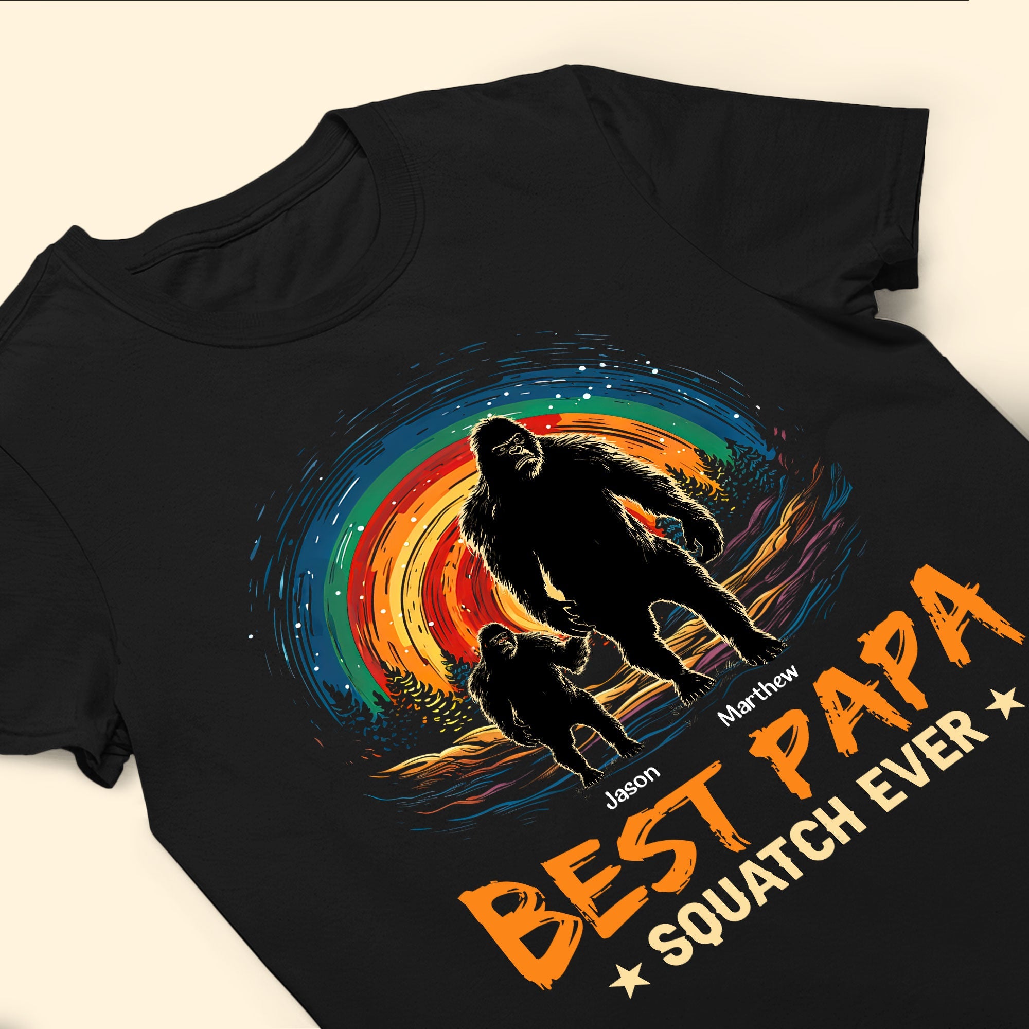 Best Papa Squatch Ever Bigfoot - Personalized Shirt