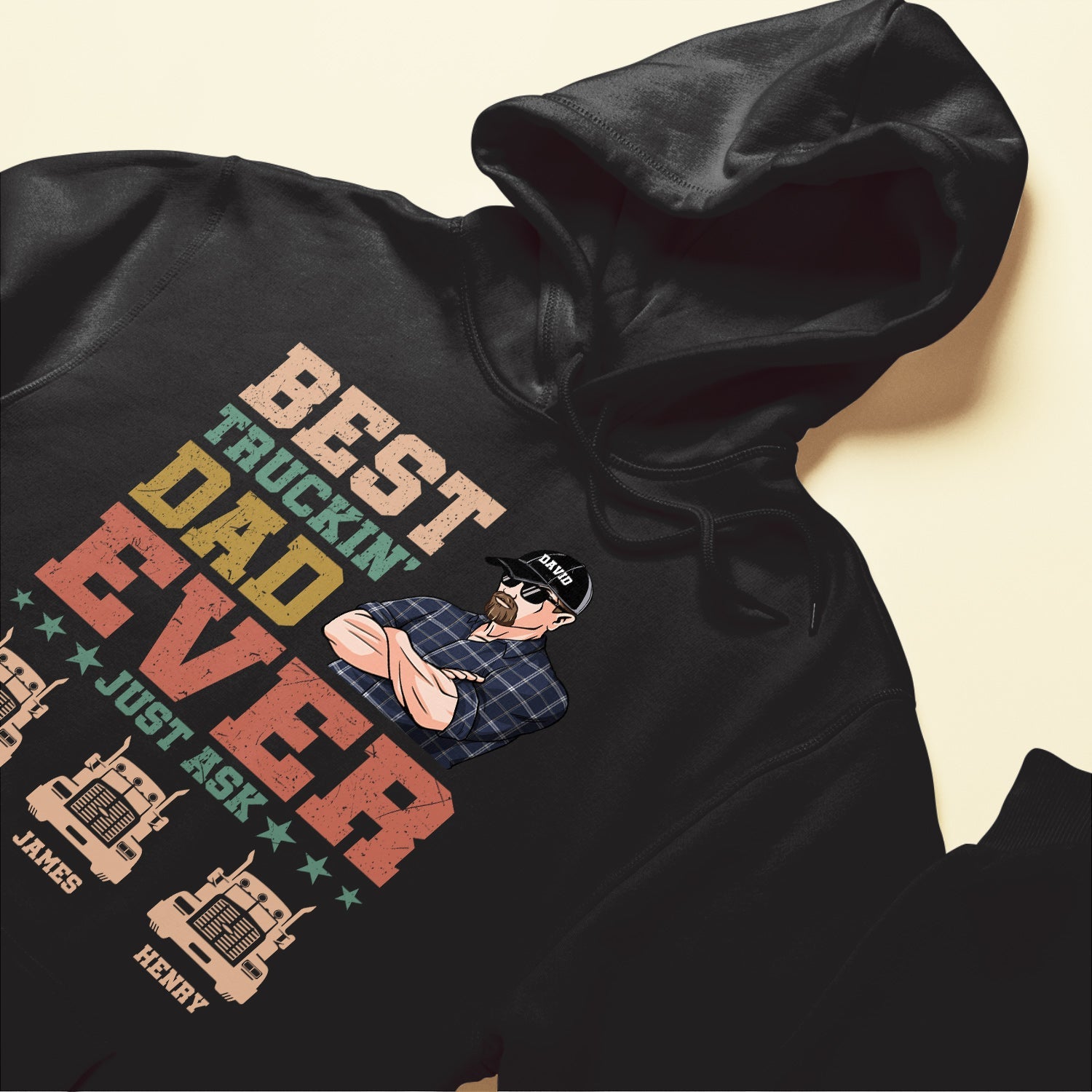 Best Trucking Dad Ever Just Ask - Personalized Shirt - Birthday Father's Day Gift For Dad, Step Dad, Husband - Gift From Daughters, Sons, Wife