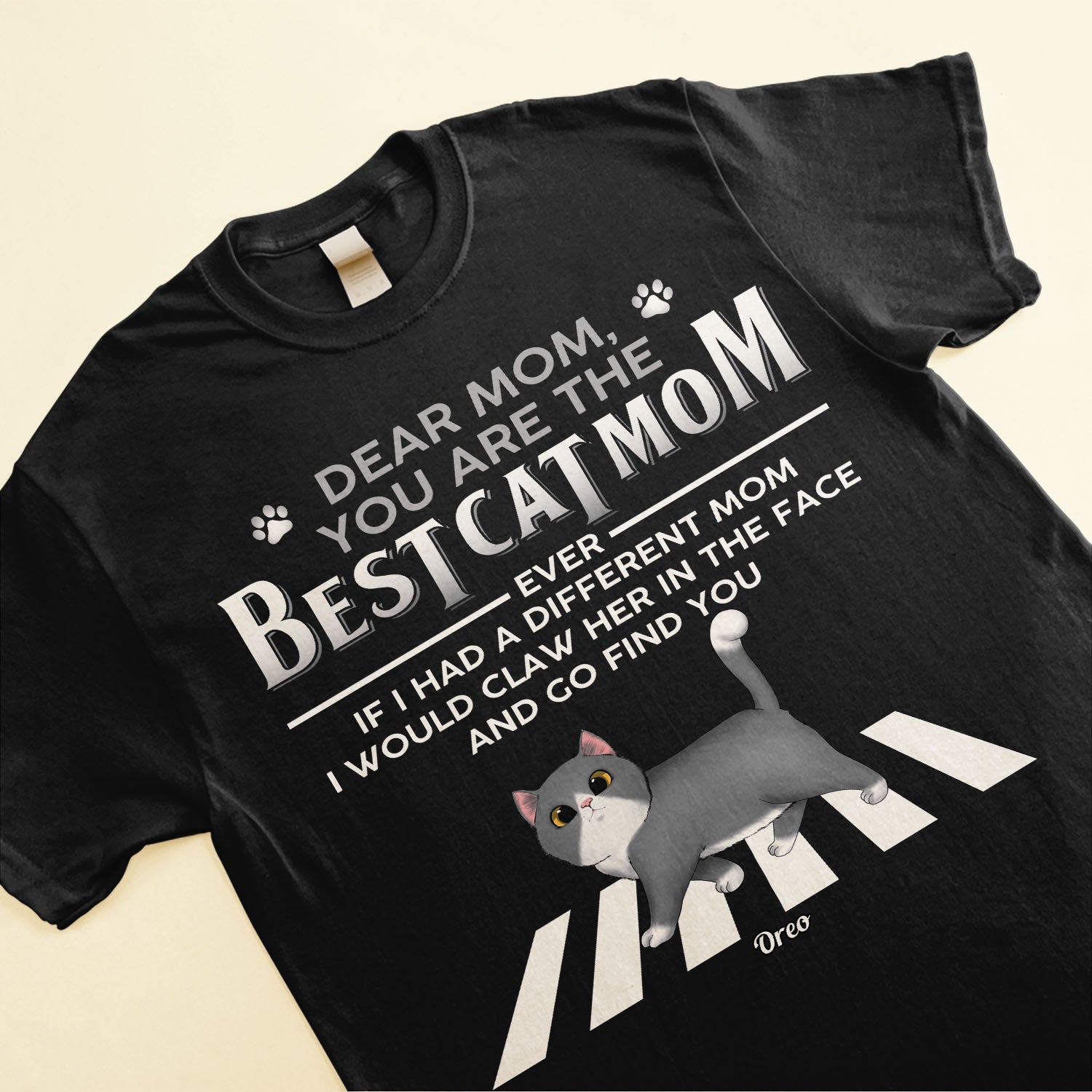 Best Cat Mom Cat Dad - Personalized Shirt - Funny Birthday Gift For Cat Mom. Cat Dad