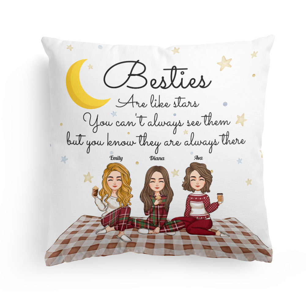 Besties Are Like Stars - Personalized Pillow (Insert Included)