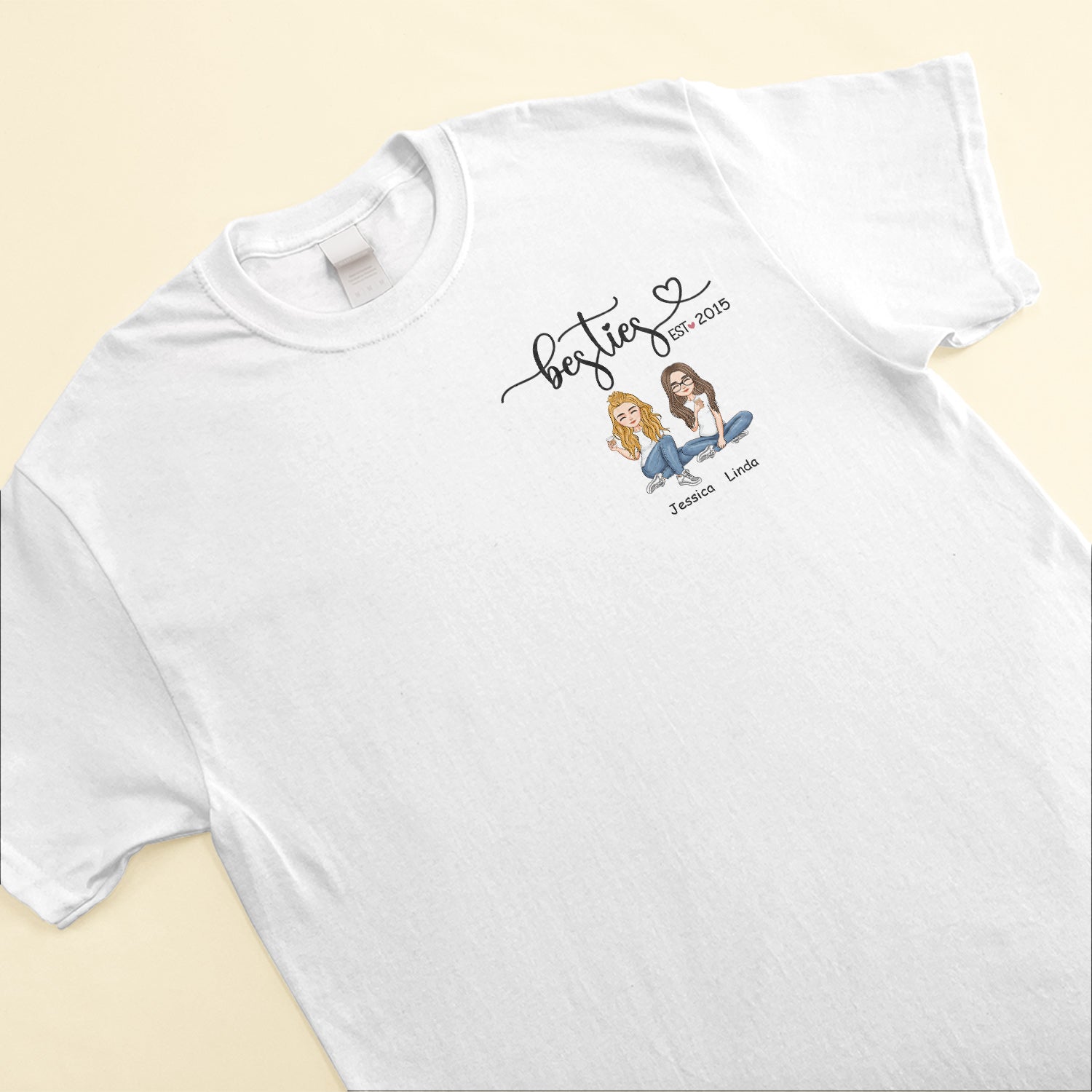 Besties Est Sisters Est Friends Forever - Personalized Shirt