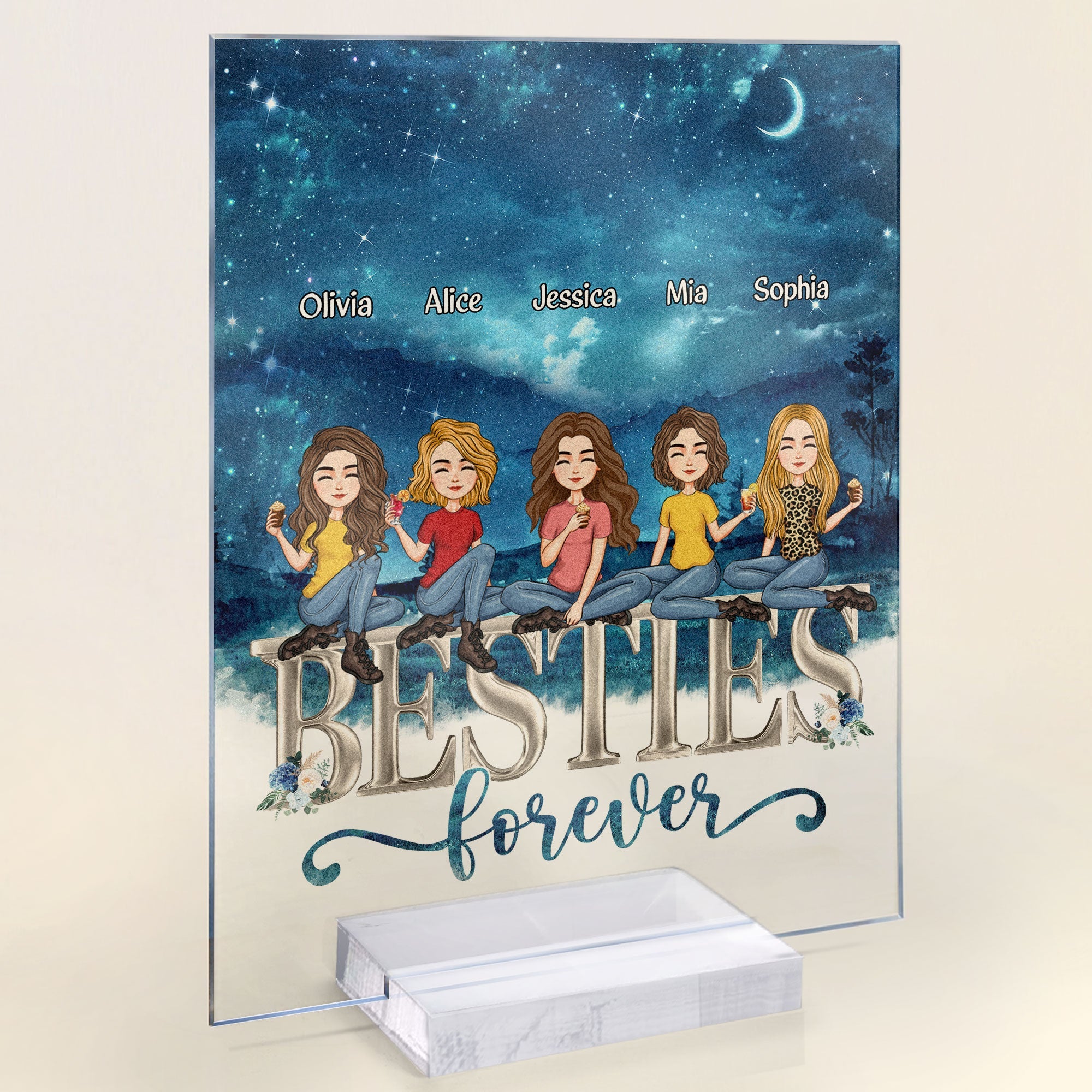 Besties Forever - Personalized Acrylic Plaque