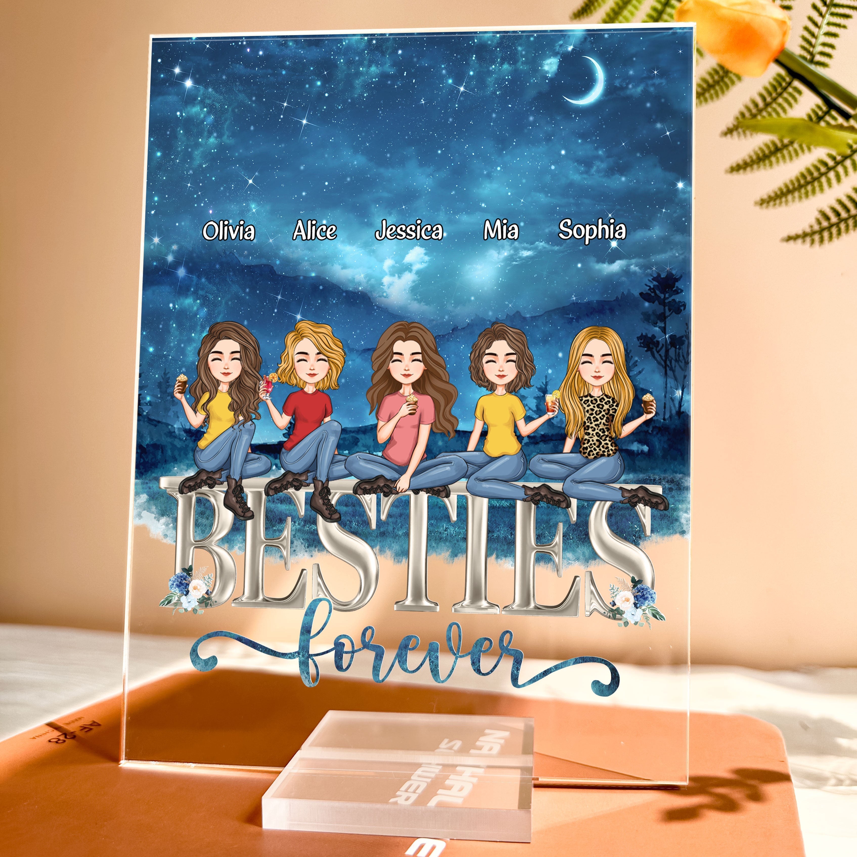 Besties Forever - Personalized Acrylic Plaque