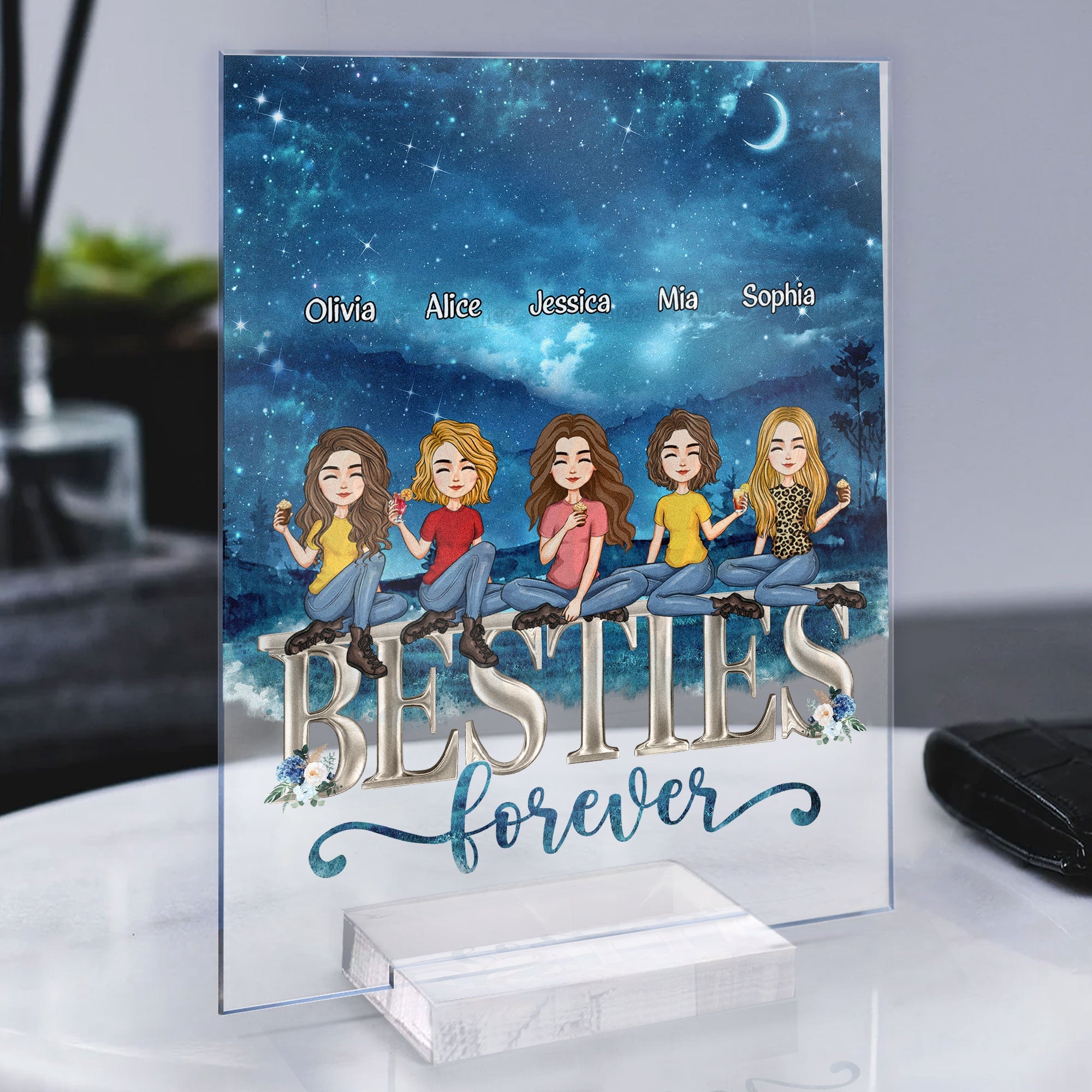 Besties Forever - Personalized Acrylic Plaque