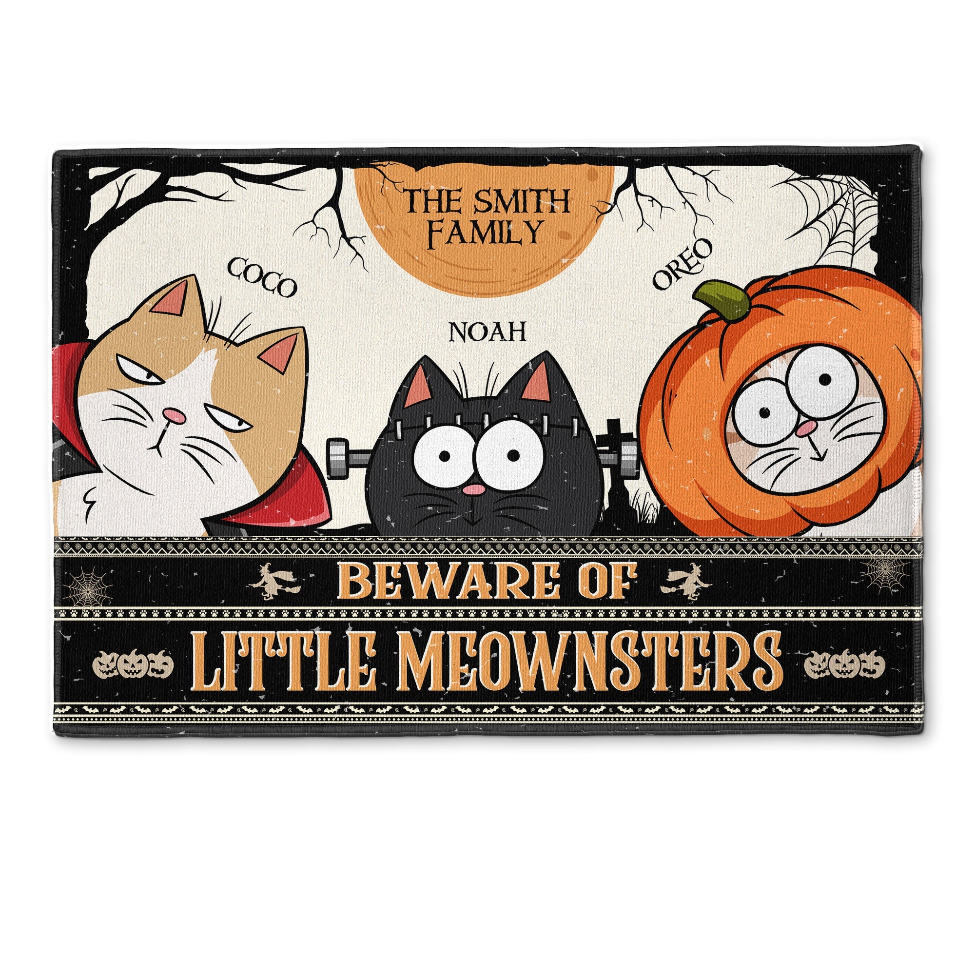 Beware Of Little Meownsters Funny Cat - Personalized Doormat