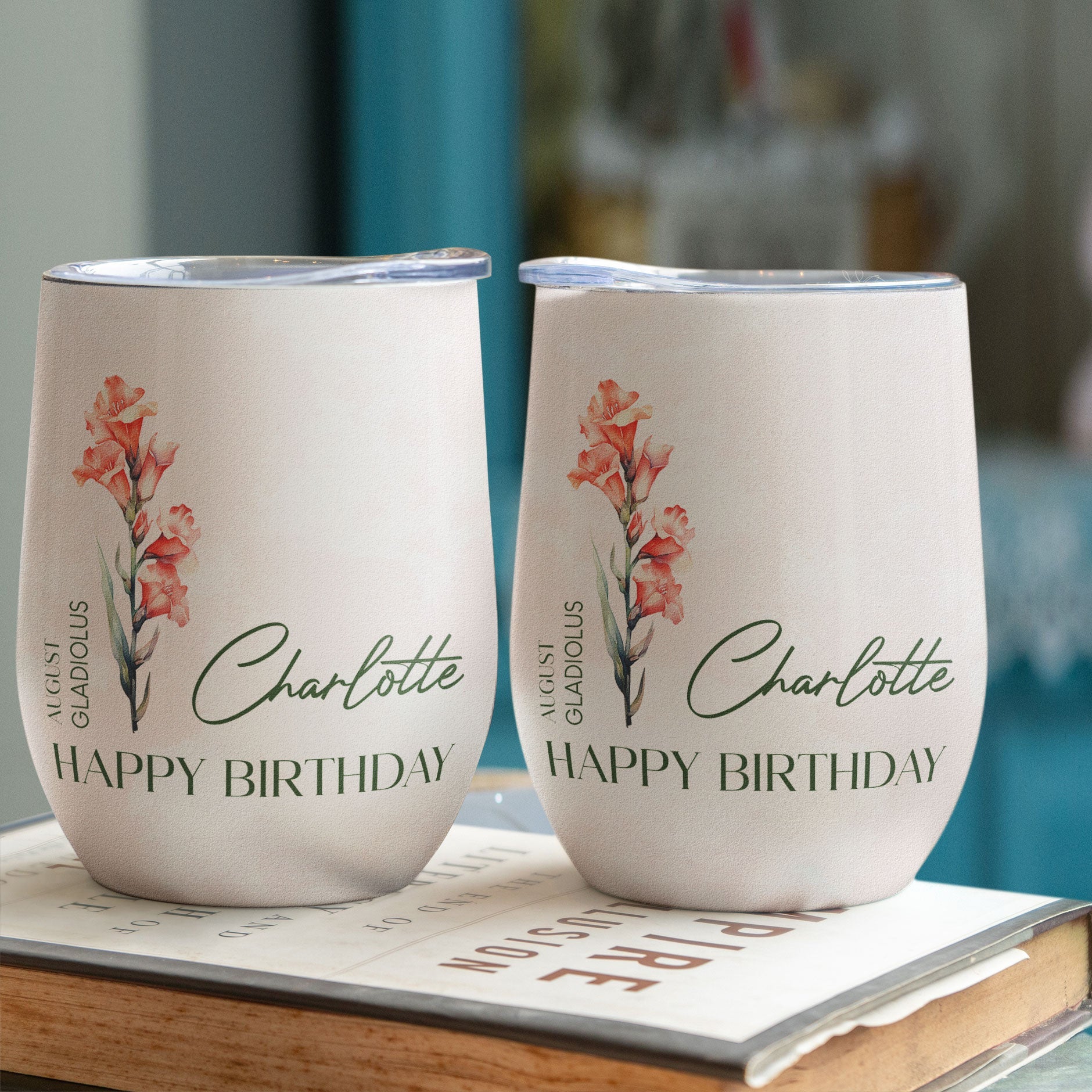 Birthflower Custom Name Birthday Gift For Mom Friend - Personalized Wine Tumbler