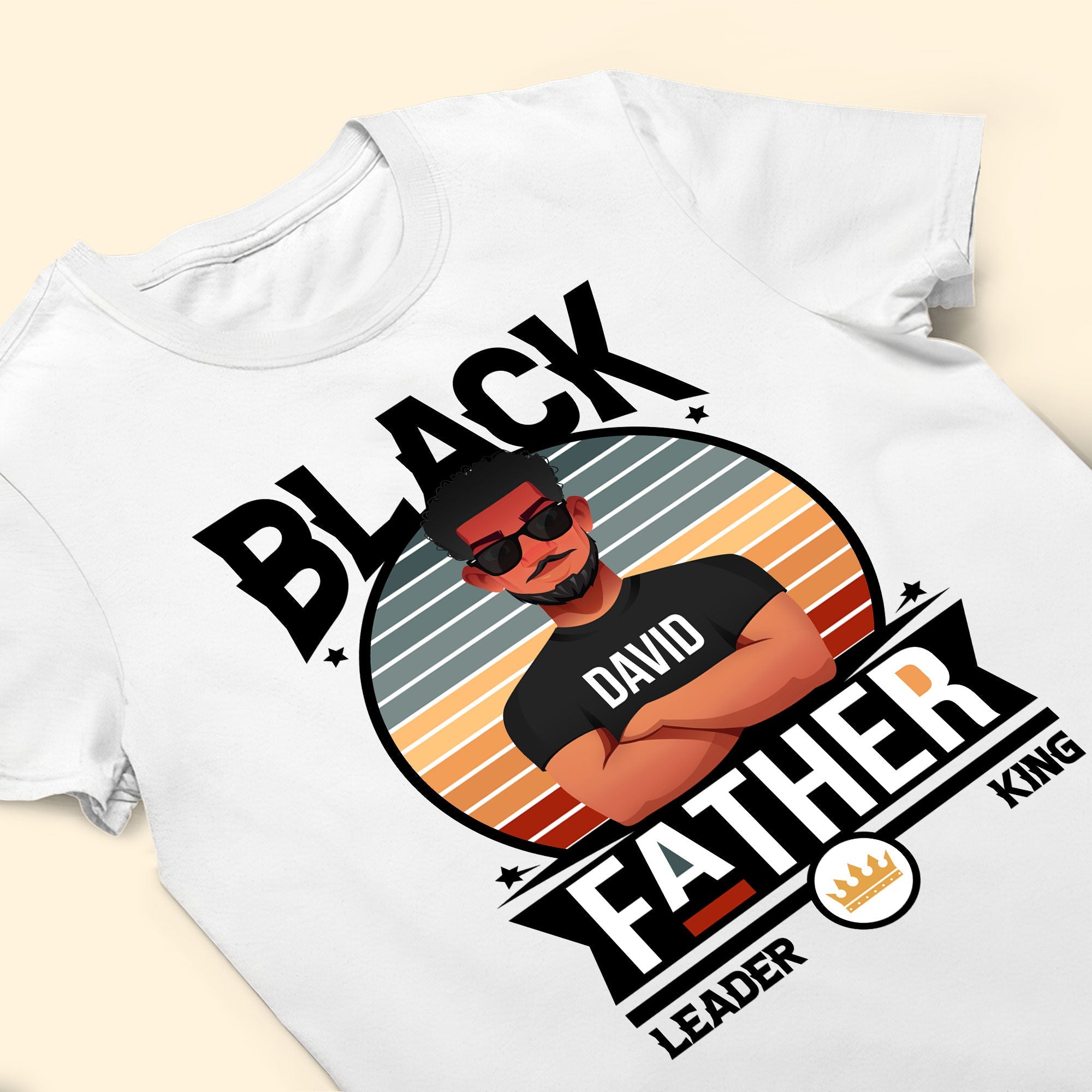 Black Father Black King - Personalized Photo Shirt