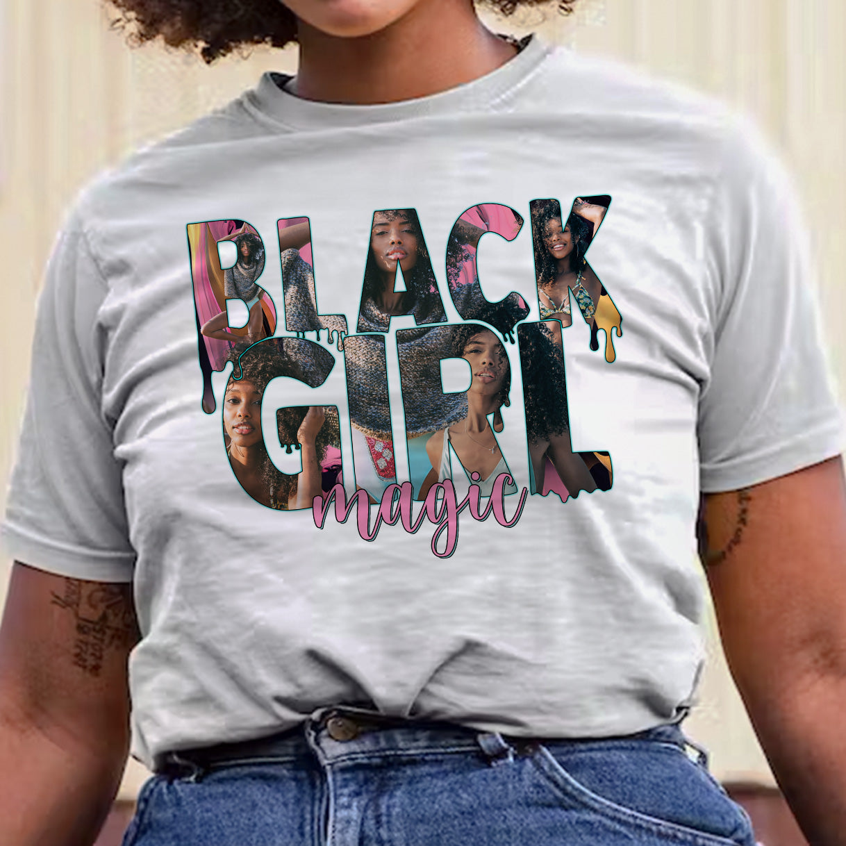 Black Girl Magic - Personalized Photo Shirt