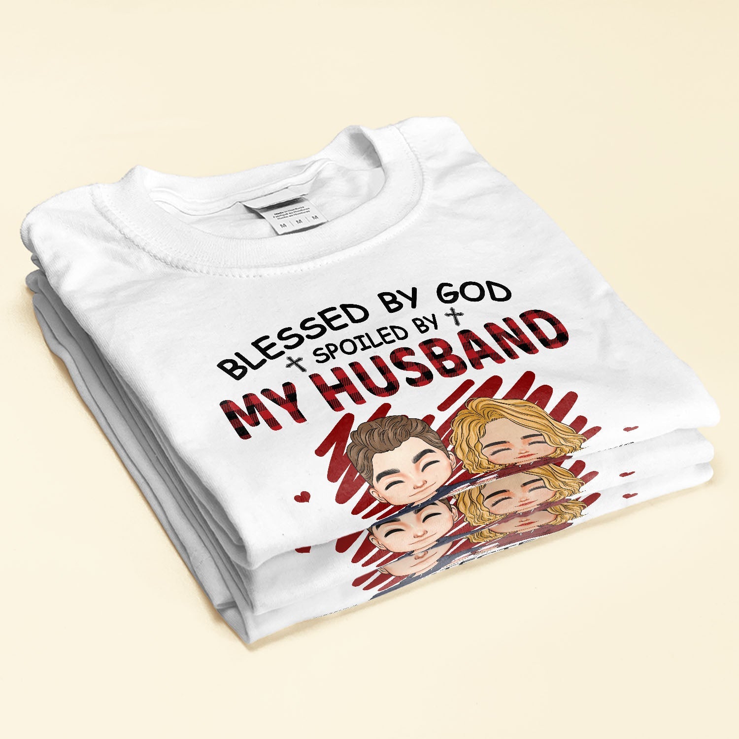 Blessed By God Spoiled By My Husband Protected By Both - Personalized Shirt