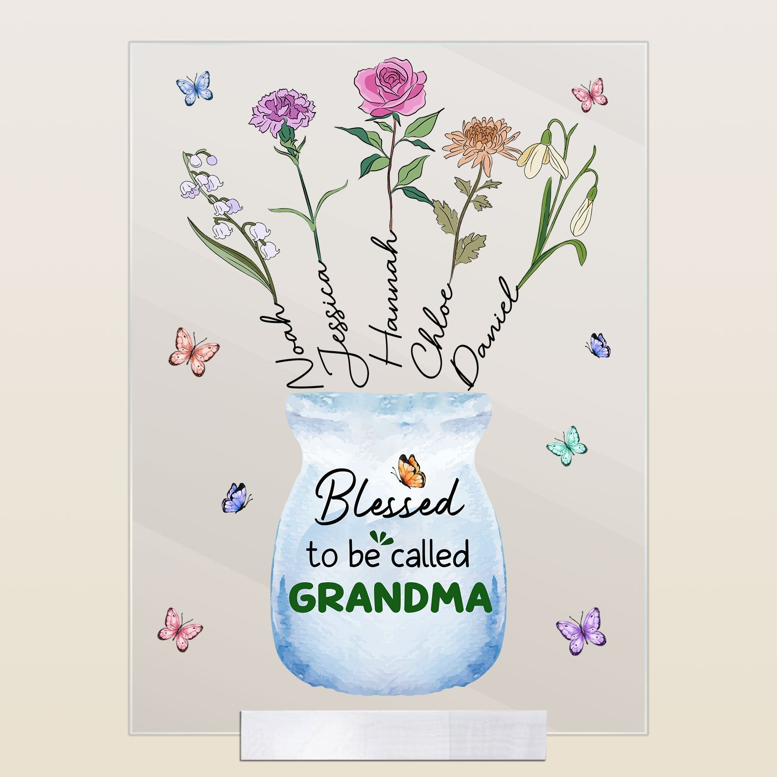 Blessed To Be Called Grandma - Personalized Acrylic Plaque