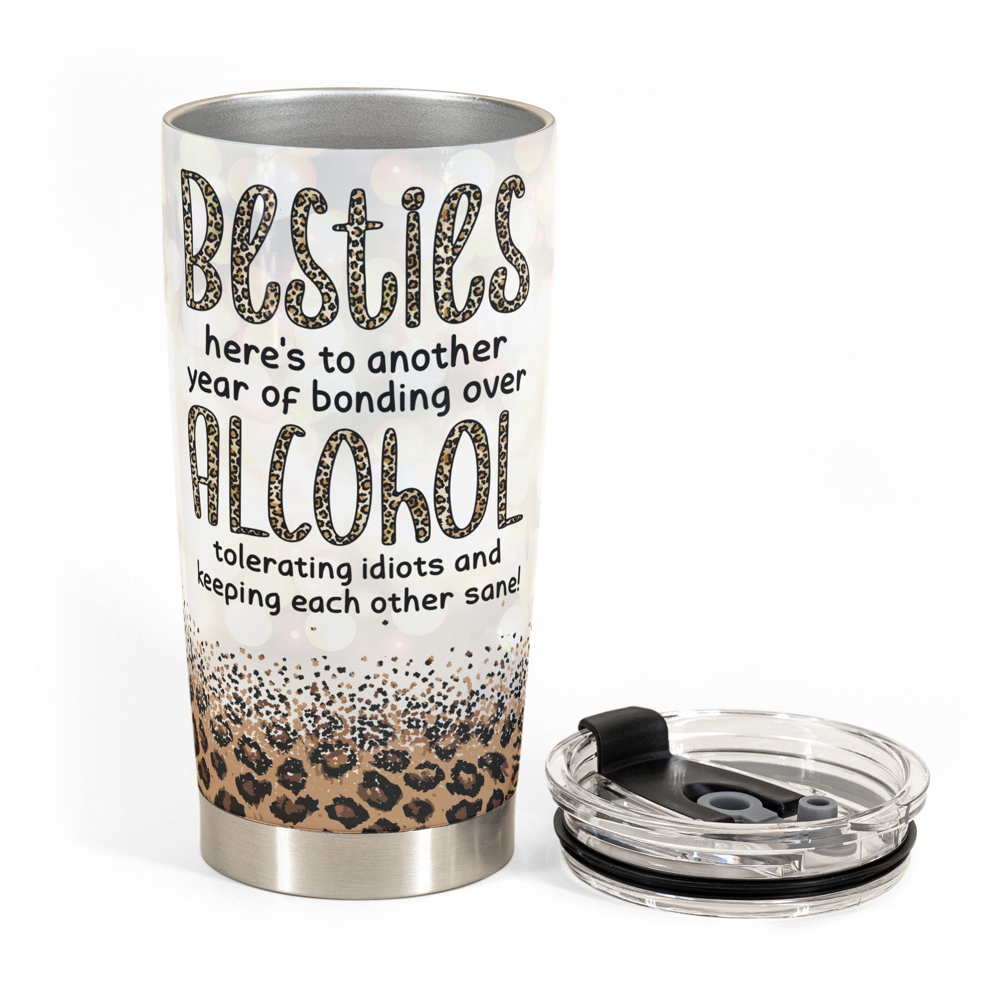 Bonding Over Alcohol - Personalized Tumbler Cup - Birthday Gift For Besties, Soul Sisters, Sistas, Bff, Friends - Drinking Girls