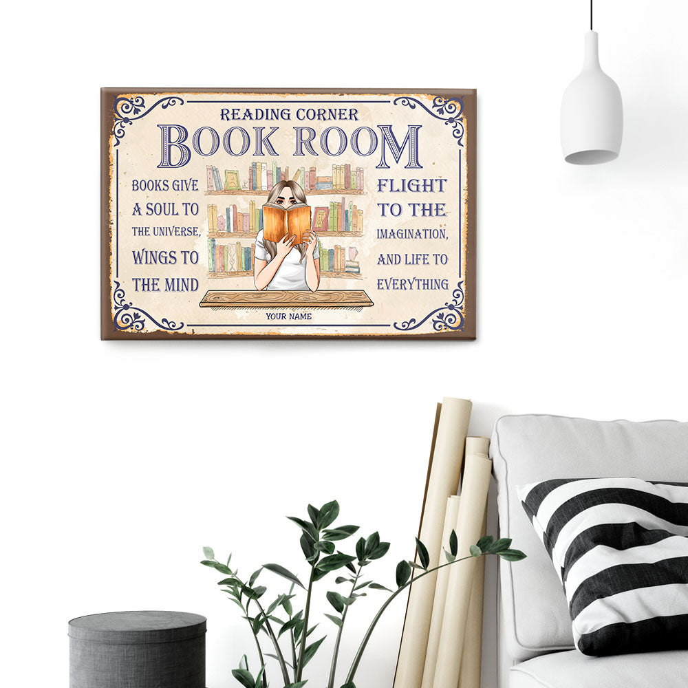 Books Give A Soul To The - Personalized Canvas/Poster - Gift For Book Lovers