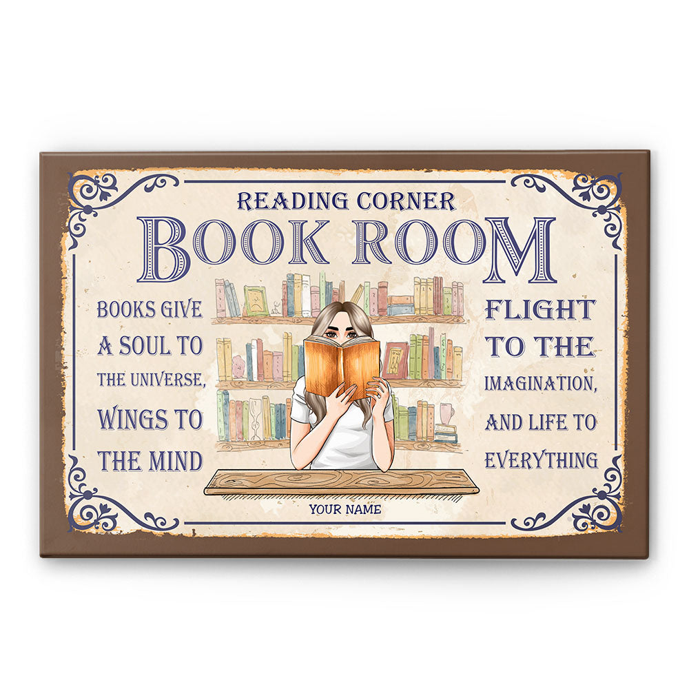 Books Give A Soul To The - Personalized Canvas/Poster - Gift For Book Lovers