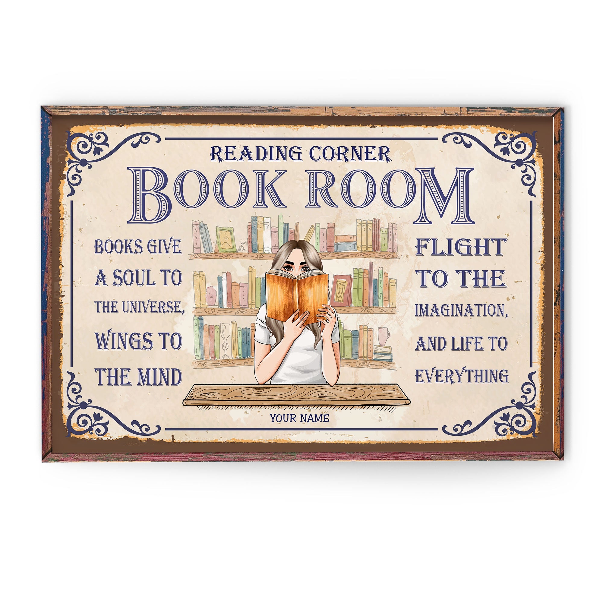 Books Give A Soul To The - Personalized Canvas/Poster - Gift For Book Lovers