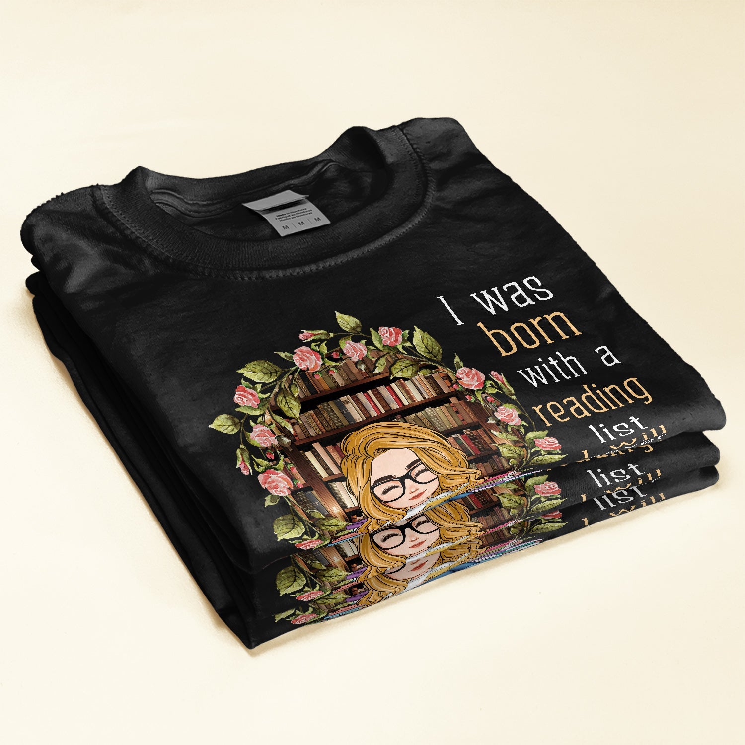 Born With A Reading List I Will Never Finish - Personalized Shirt