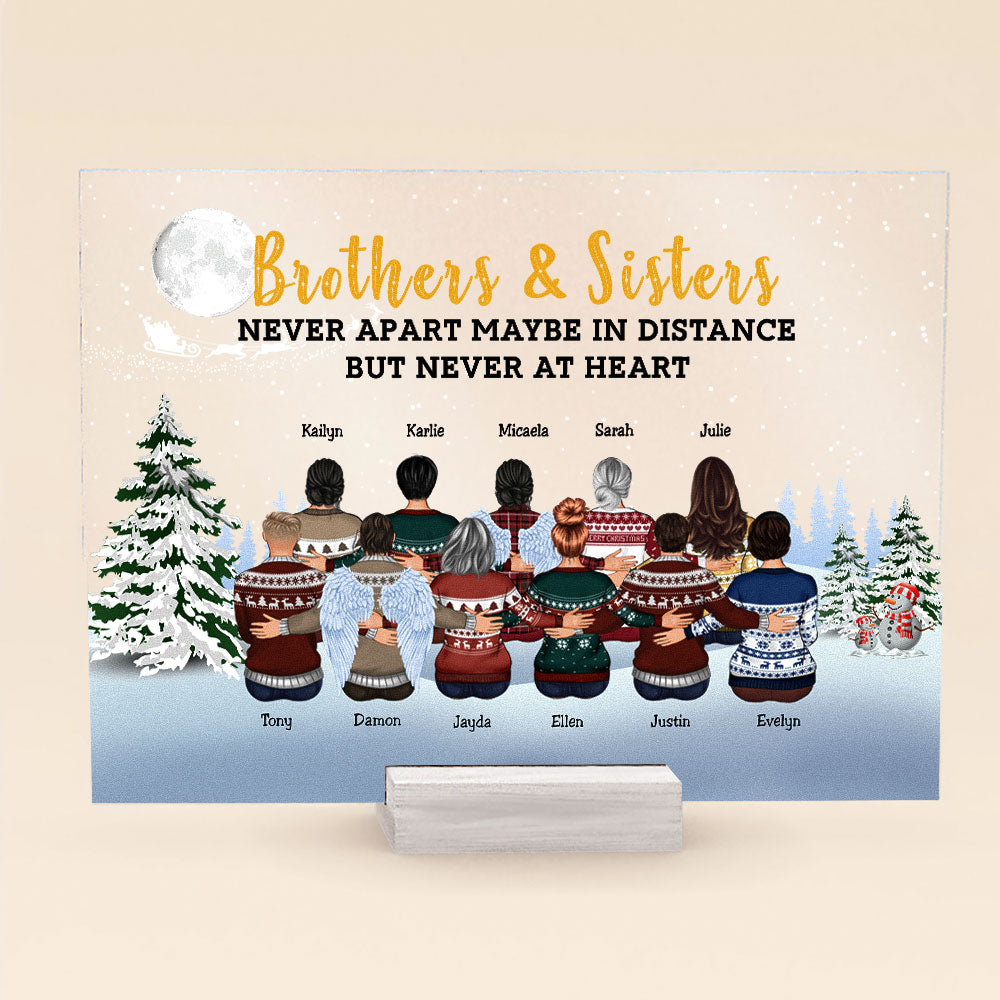 Brothers And Sisters Never Apart - Personalized Acrylic Plaque - Christmas Gift New Year Gift For Family Members, Brothers, Sisters