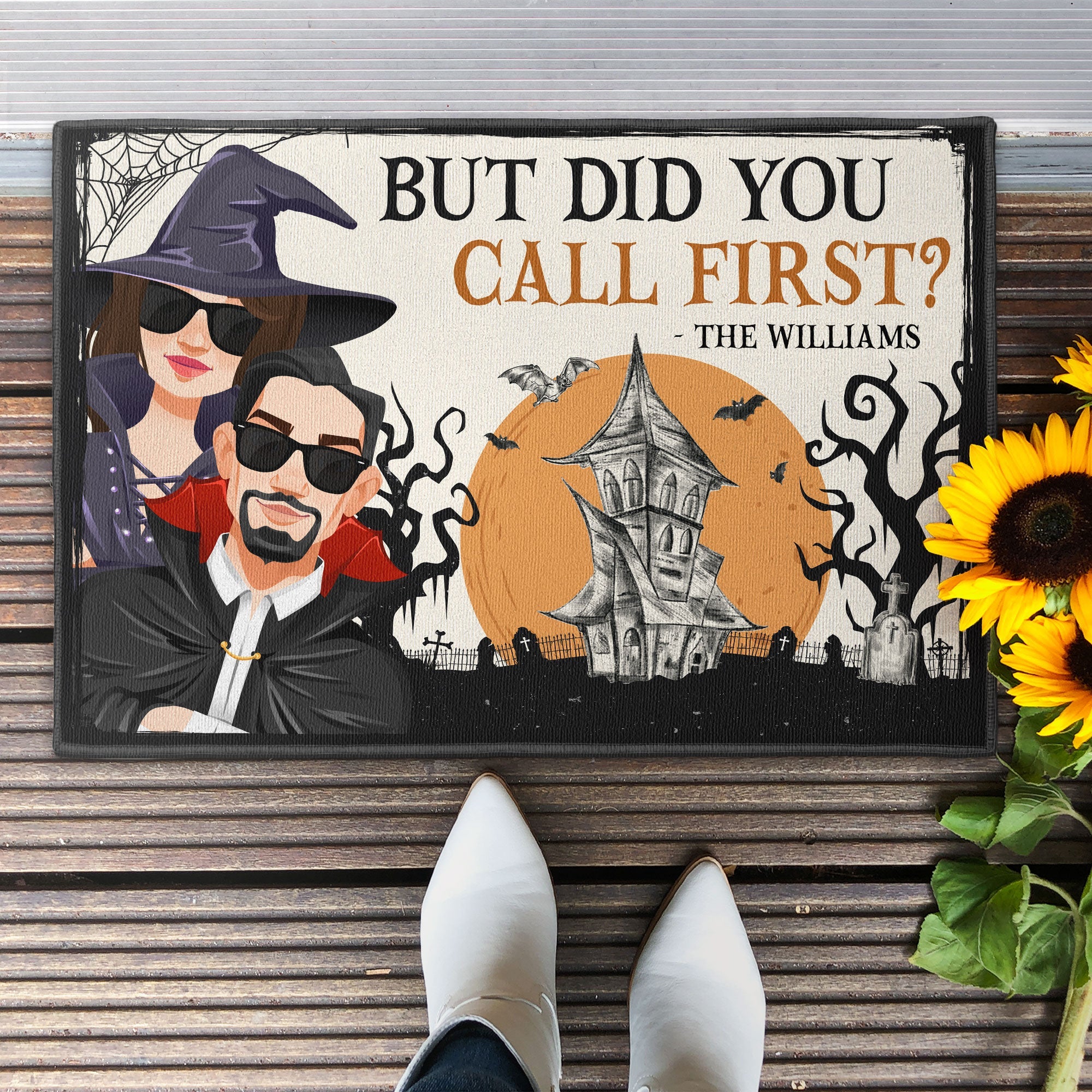 But Did You Call First? Halloween Version - Personalized Doormat