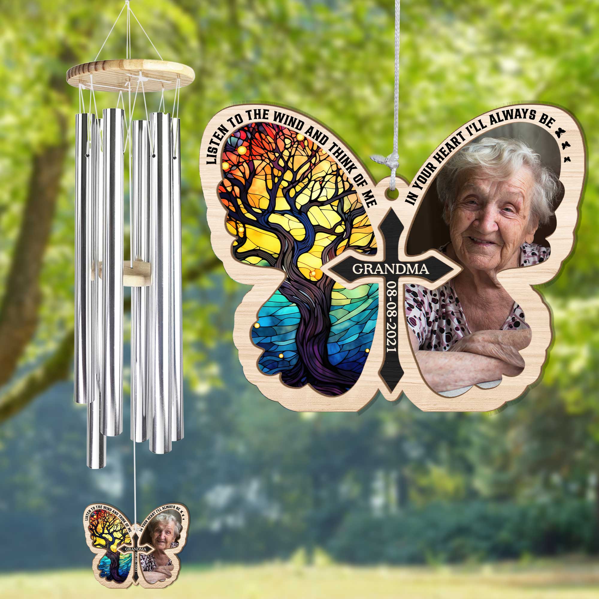 Butterfly Memorial - Limited Version - Personalized Suncatcher Wind Chimes