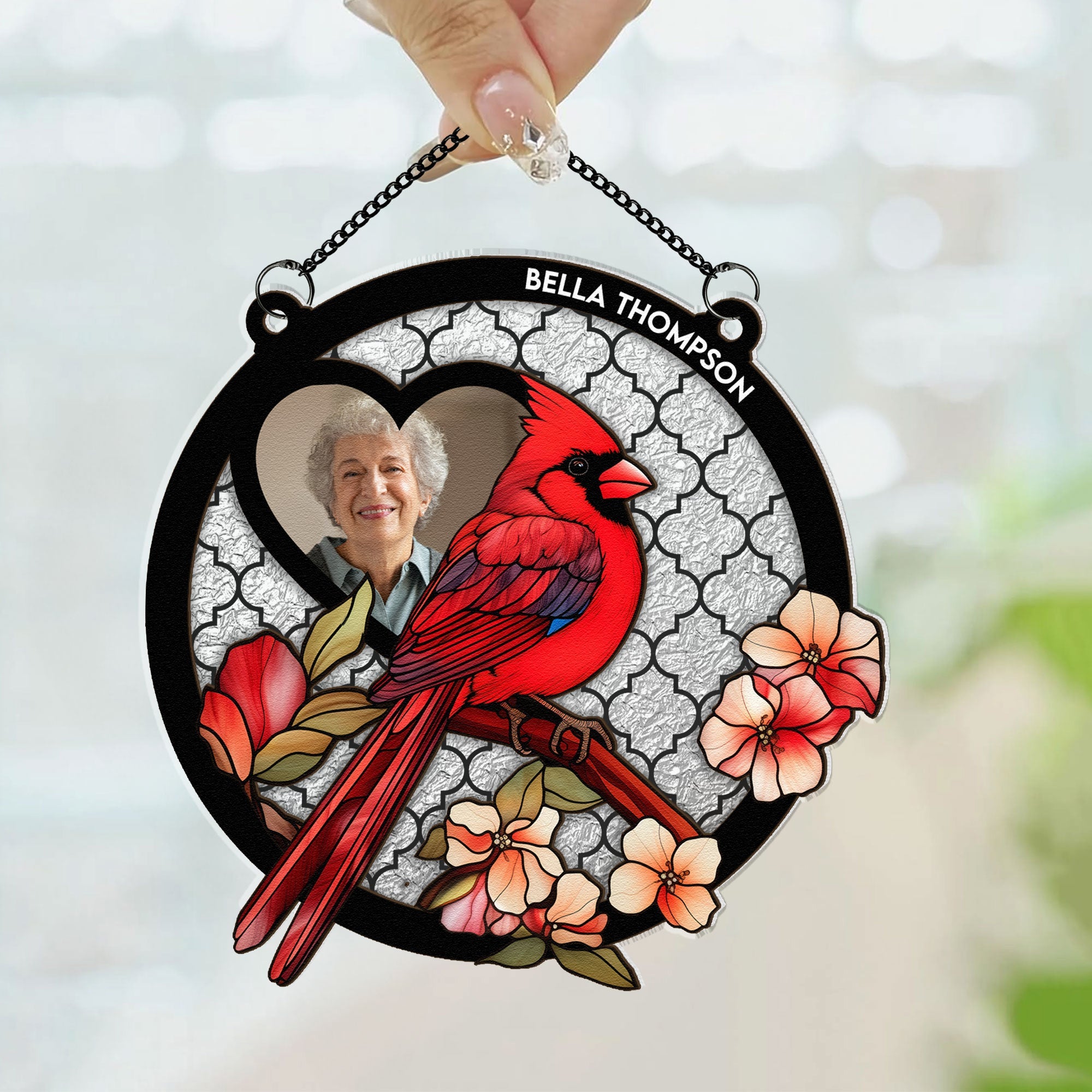 Cardinal I'm By Your Side - Personalized Window Hanging Suncatcher Ornament