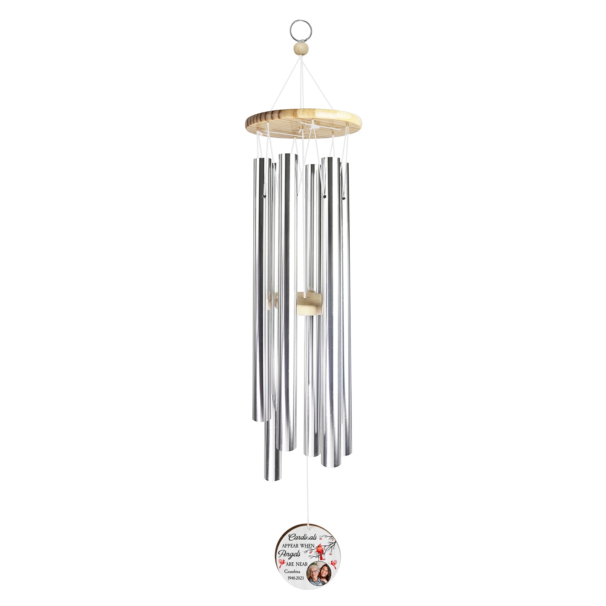 Cardinals Appear When Angels Are Near - Personalized Photo Wind Chimes