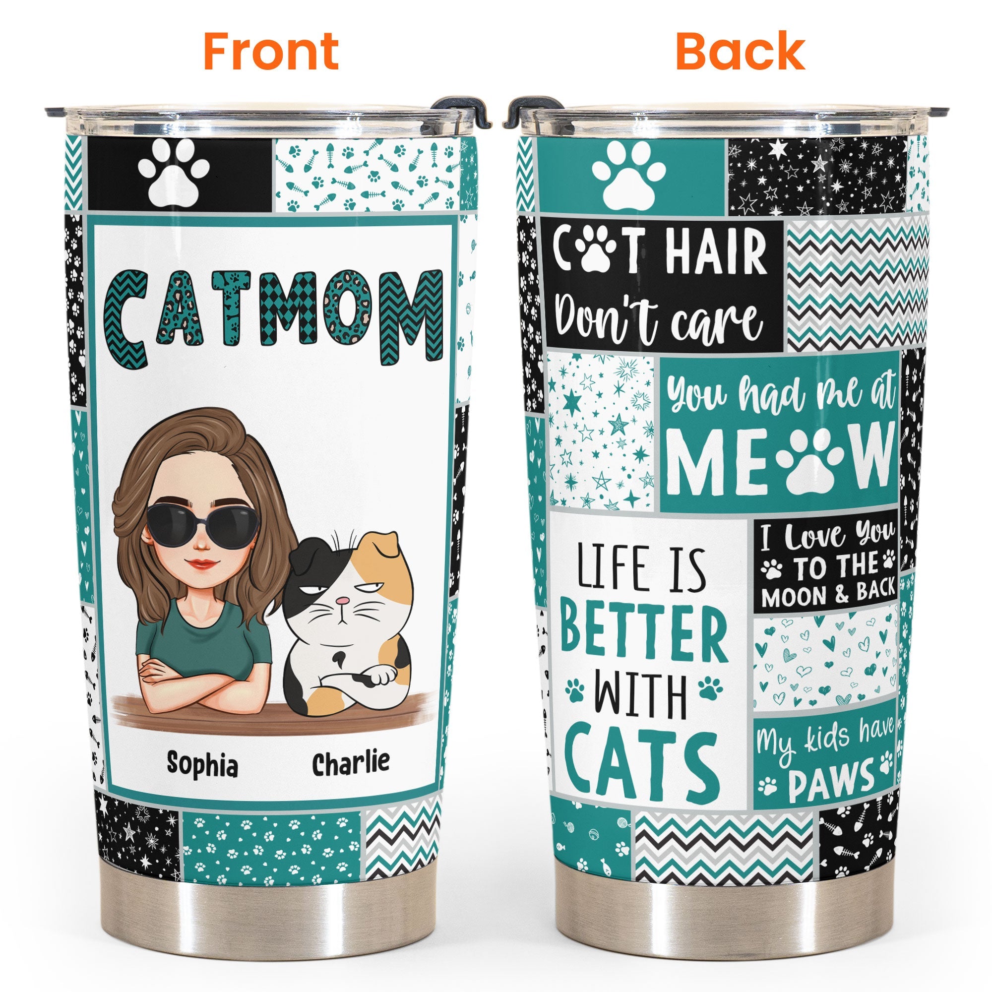 Cat Mom Funny Version - Personalized Tumbler Cup