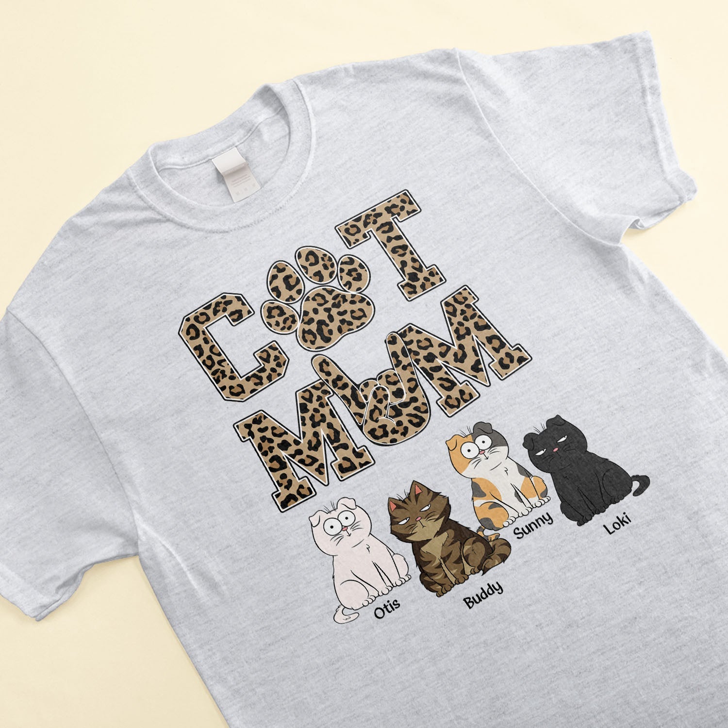 Cat Mom Leopard Version - Personalized Shirt