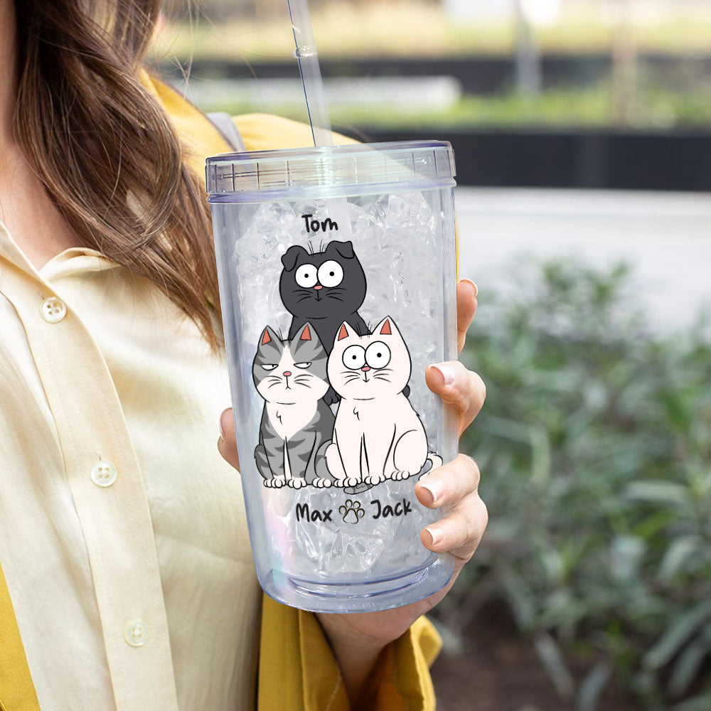 Cat Person - Personalized Acrylic Tumbler With Straw