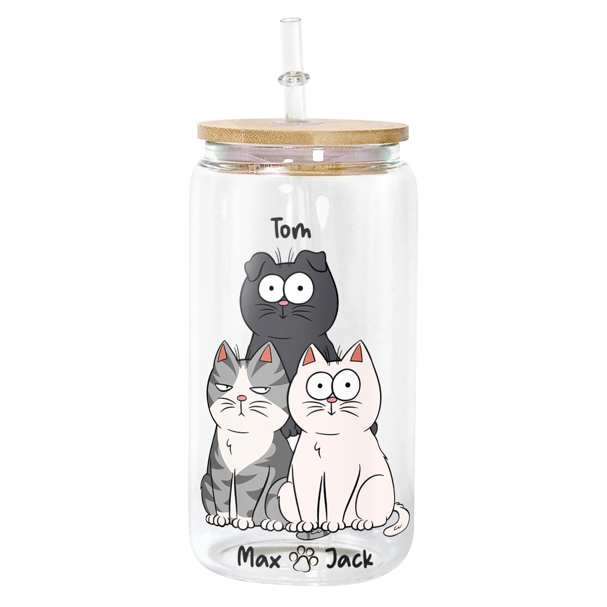 Cat Person - Personalized Clear Glass Cup