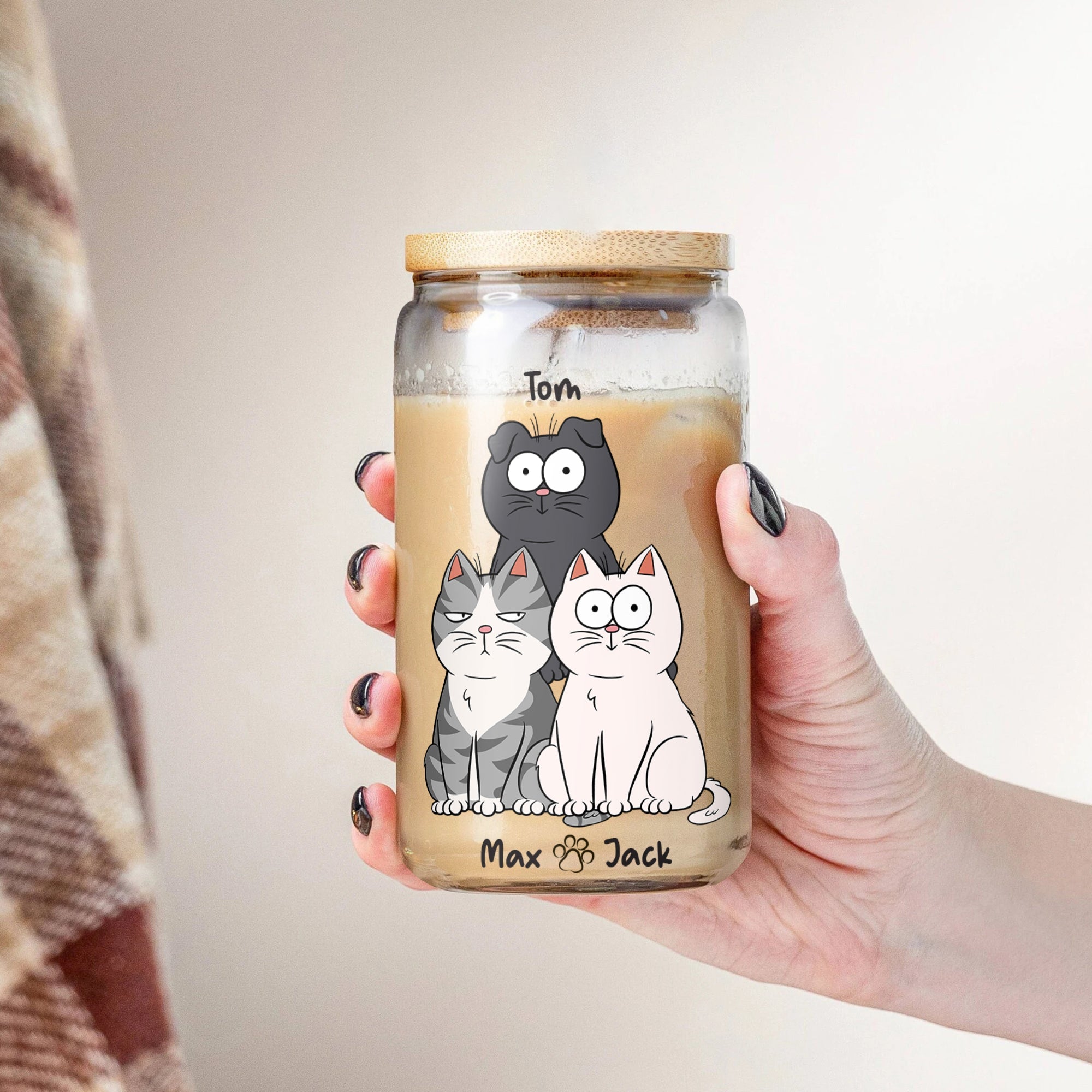 Cat Person - Personalized Clear Glass Cup