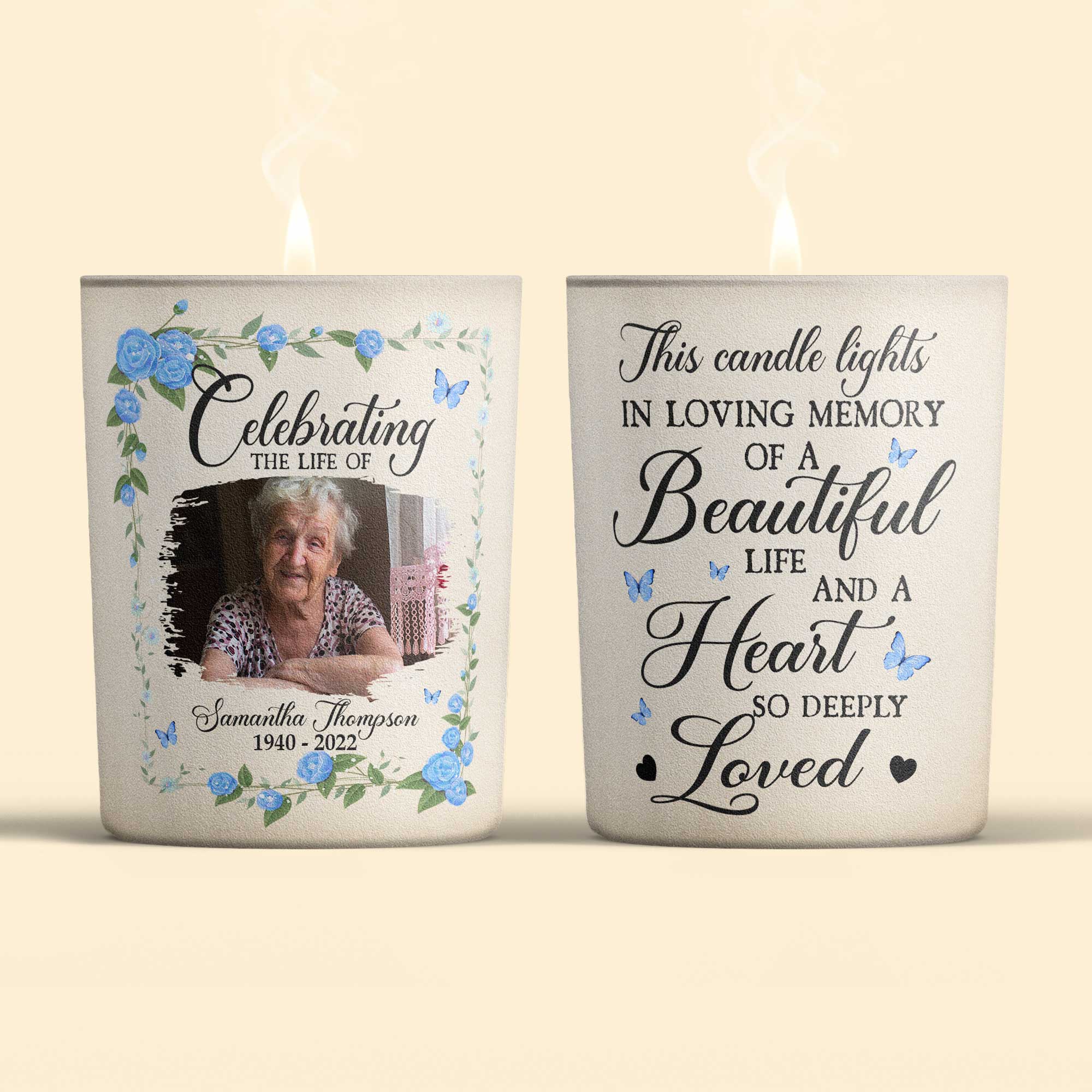 Celebrating The Life - Personalized Photo Candle