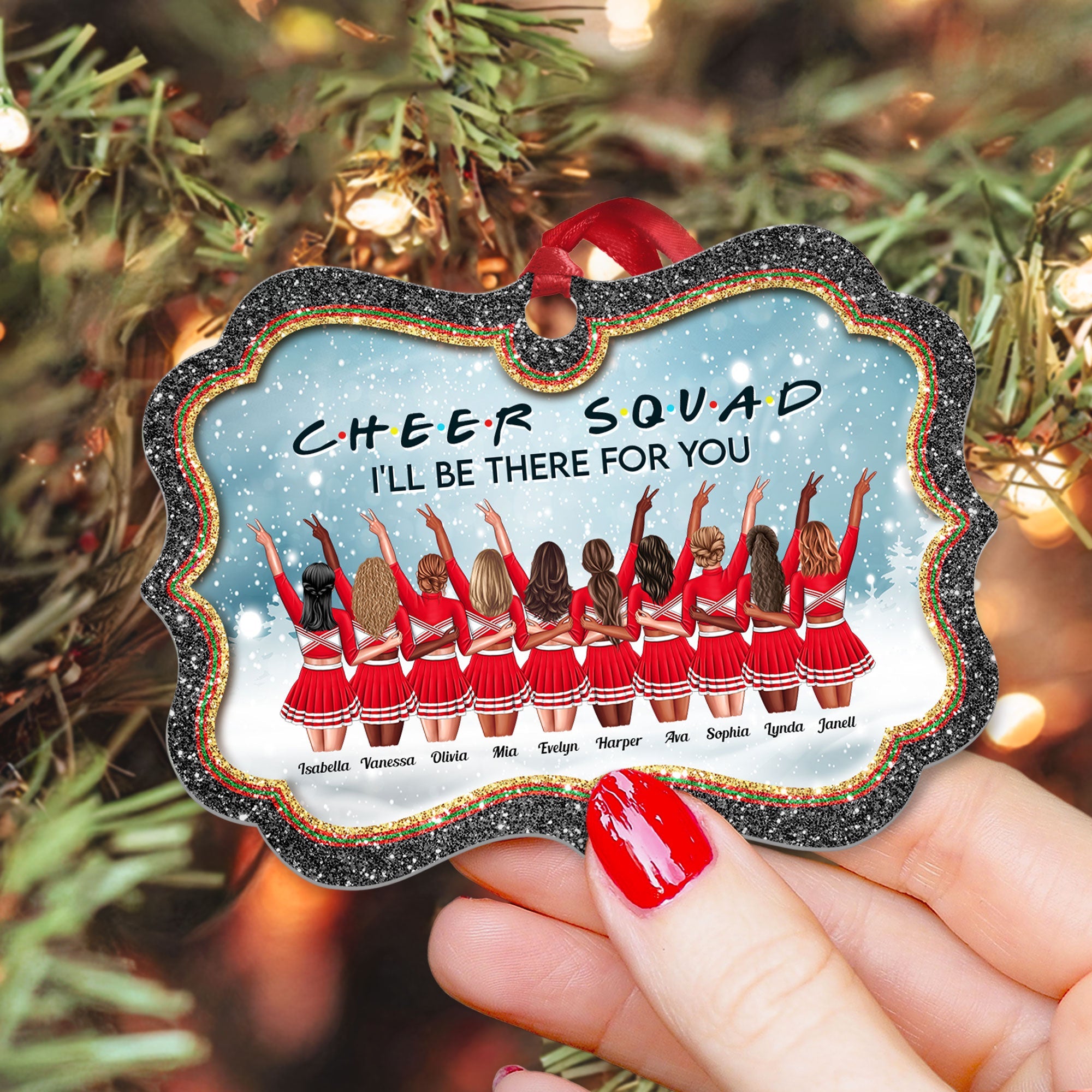 Cheer Squad I'll Be There For You - Personalized Aluminum Ornament - Christmas Gift For Cheerleaders