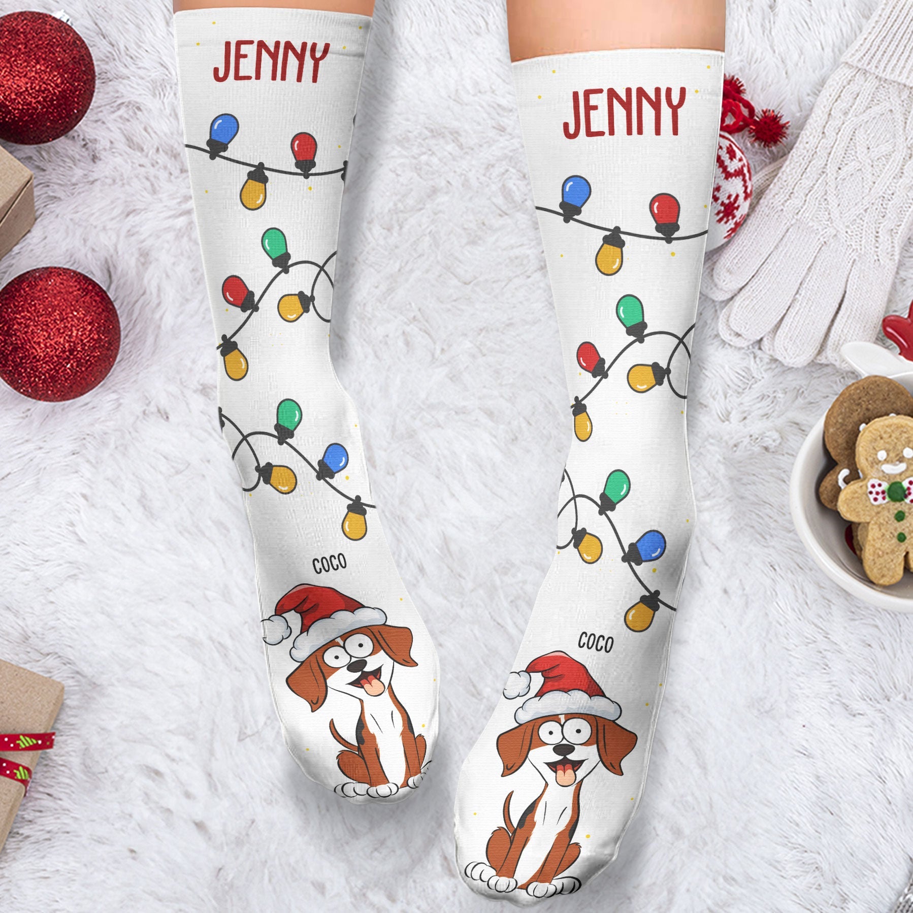 Christmas Lights - Personalized Crew Socks