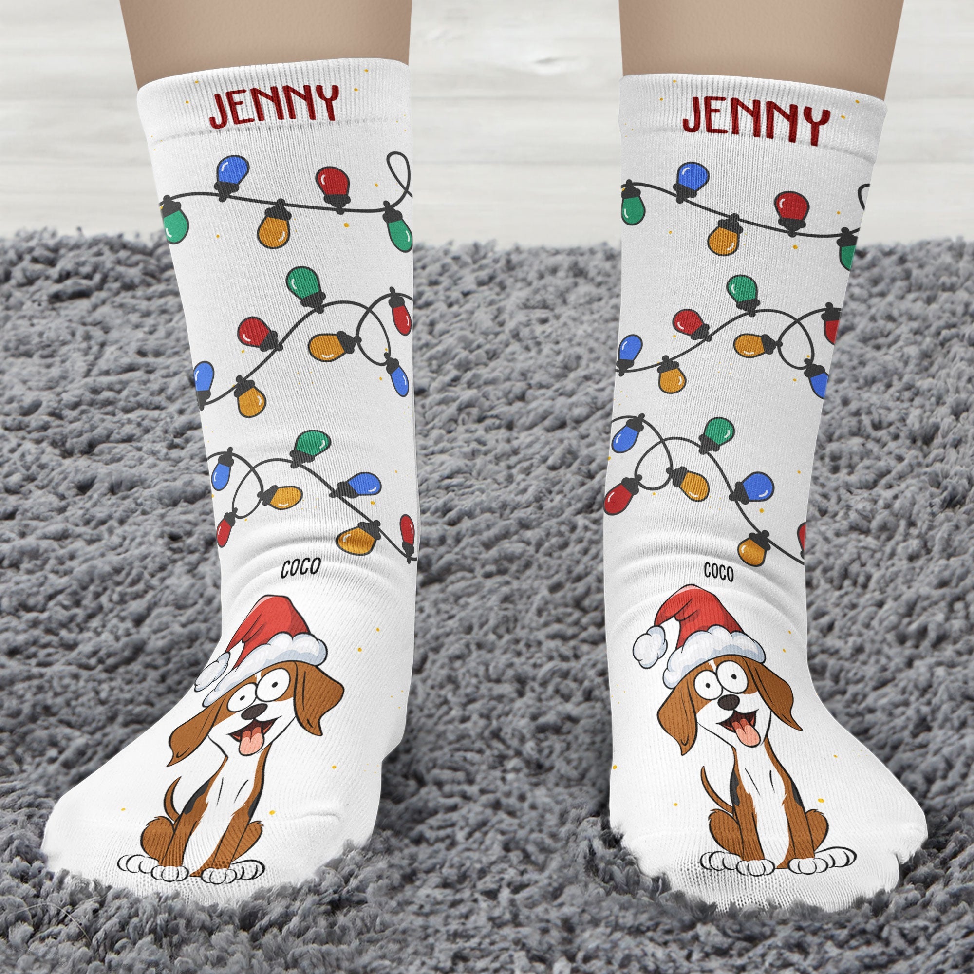 Christmas Lights - Personalized Crew Socks