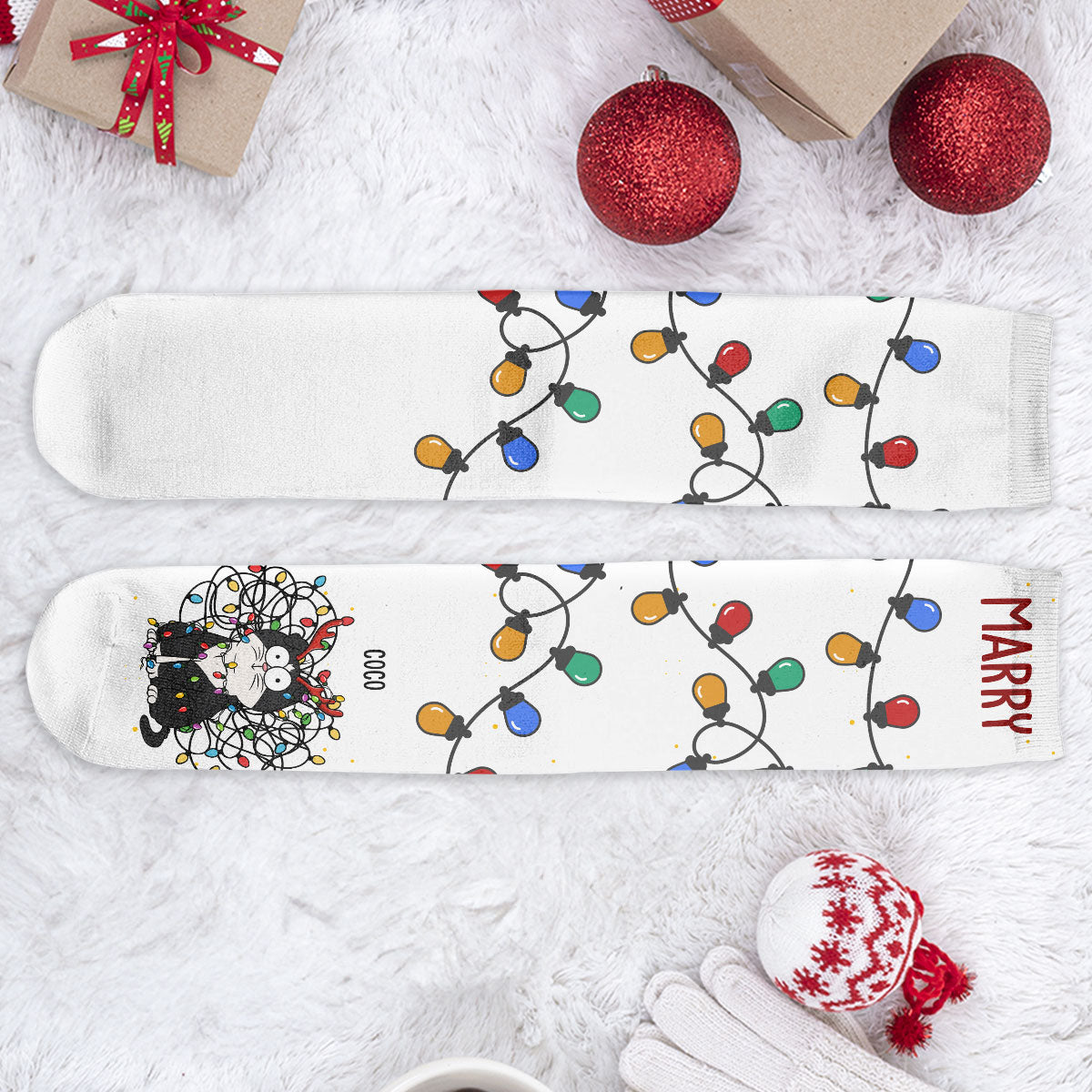 Christmas Lights - Personalized Crew Socks