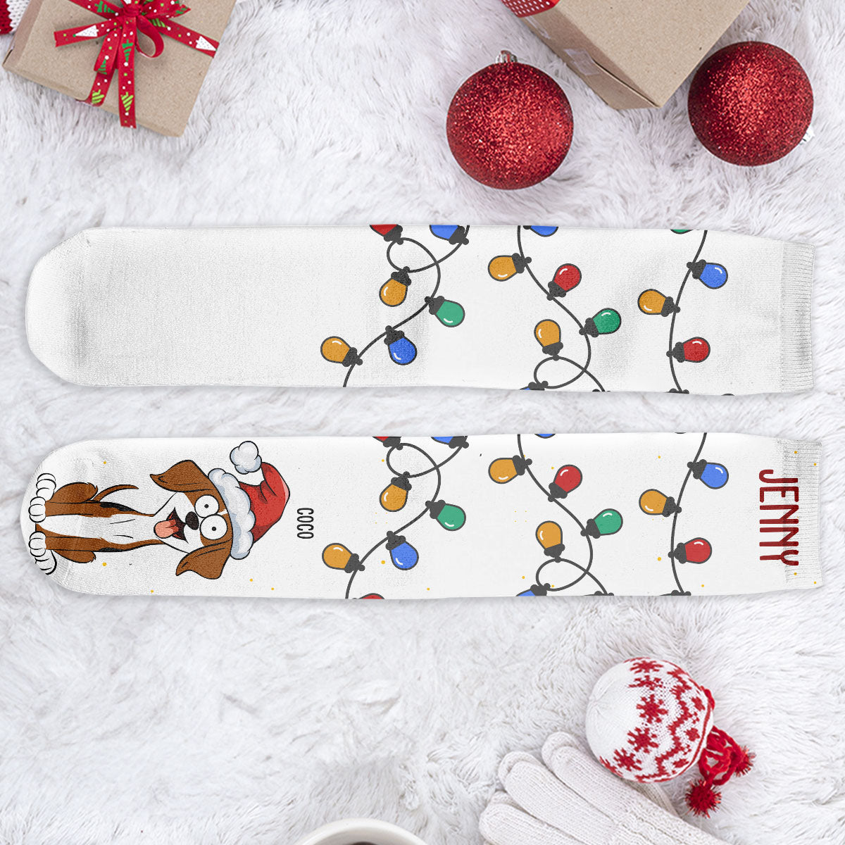 Christmas Lights - Personalized Crew Socks