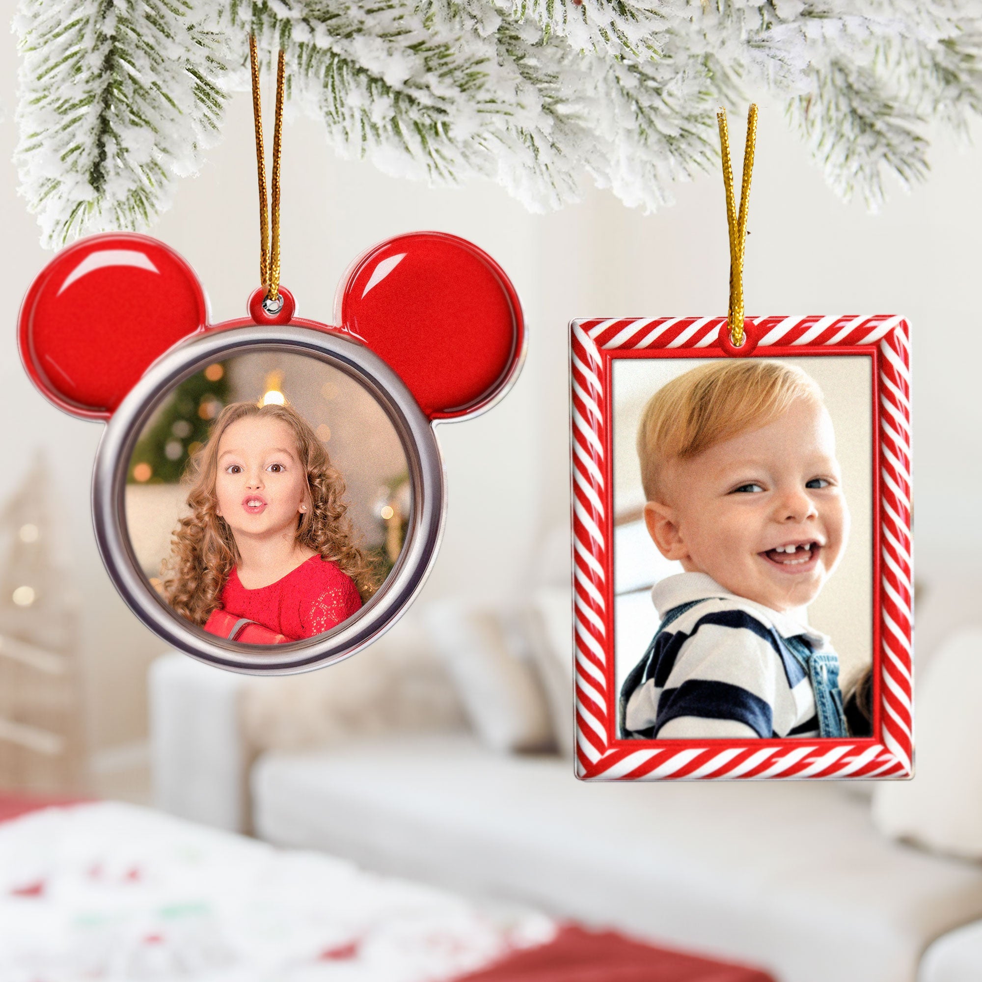 Christmas Ornament Custom Photo Frame - Personalized Acrylic Photo Ornament