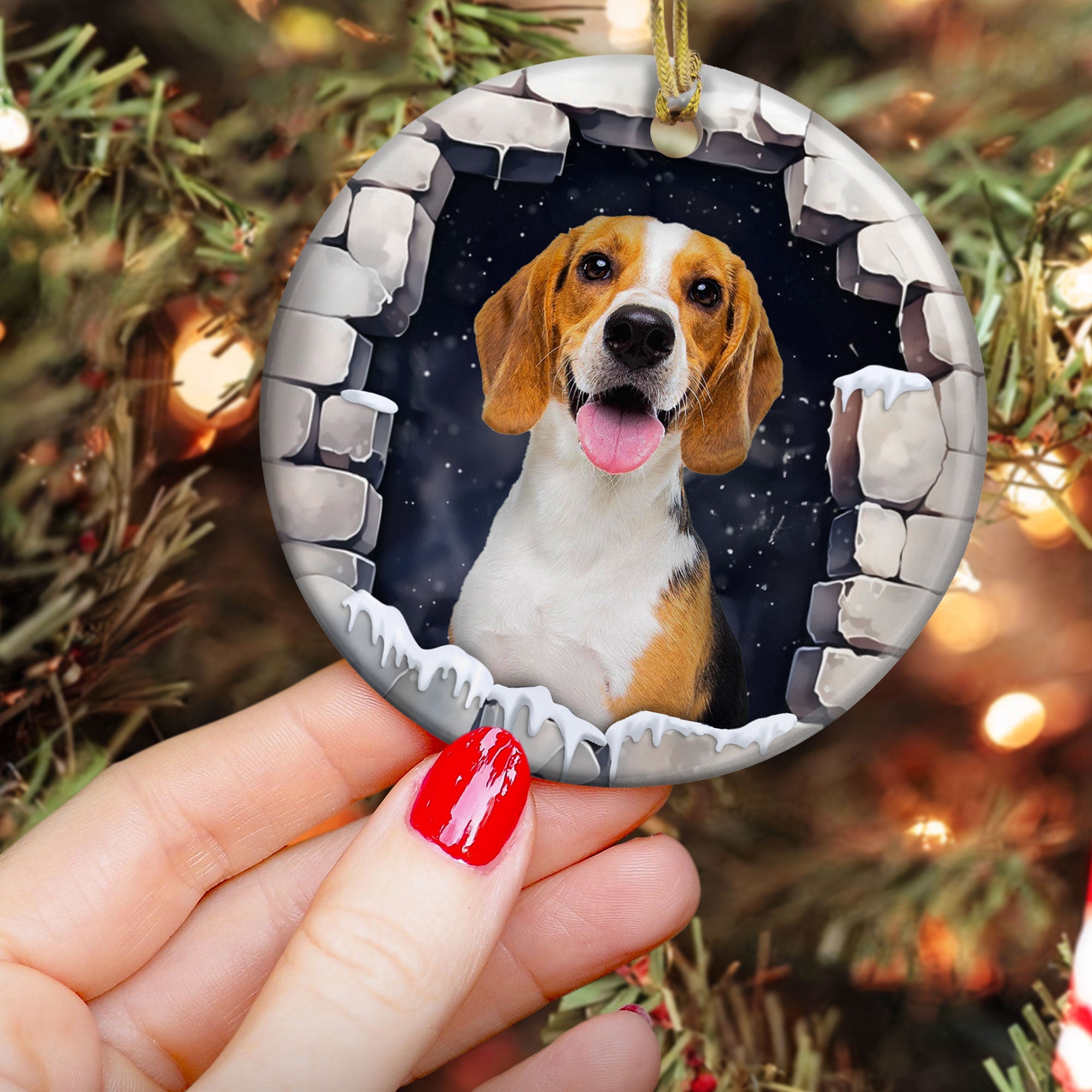 Christmas Pet - Personalized Ceramic Photo Ornament