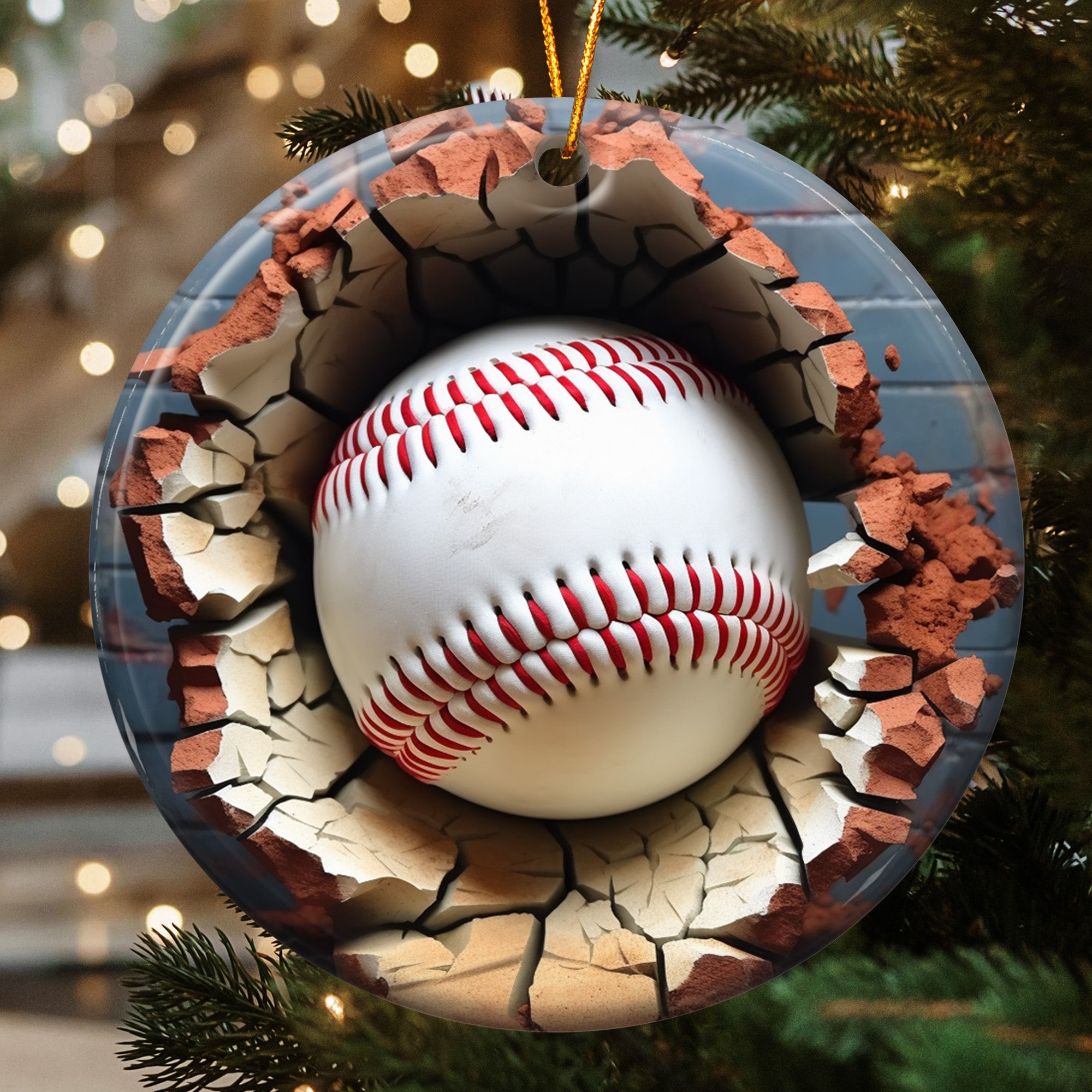 Christmas Sport Ball - Personalized Ceramic Ornament