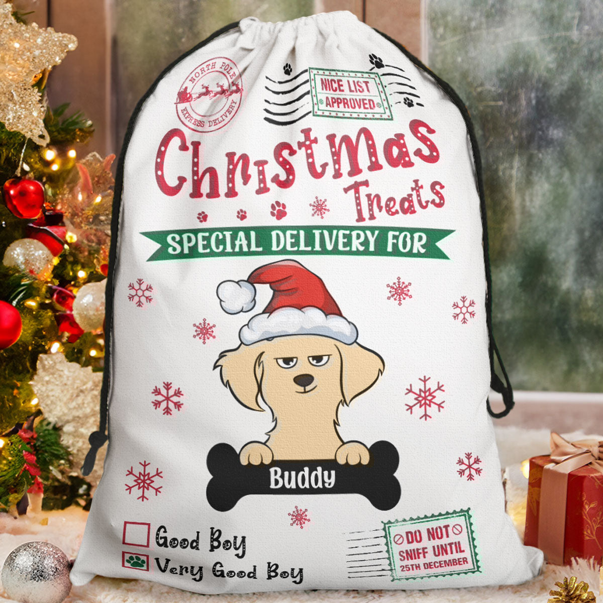 Christmas Treats - Personalized Christmas Sack