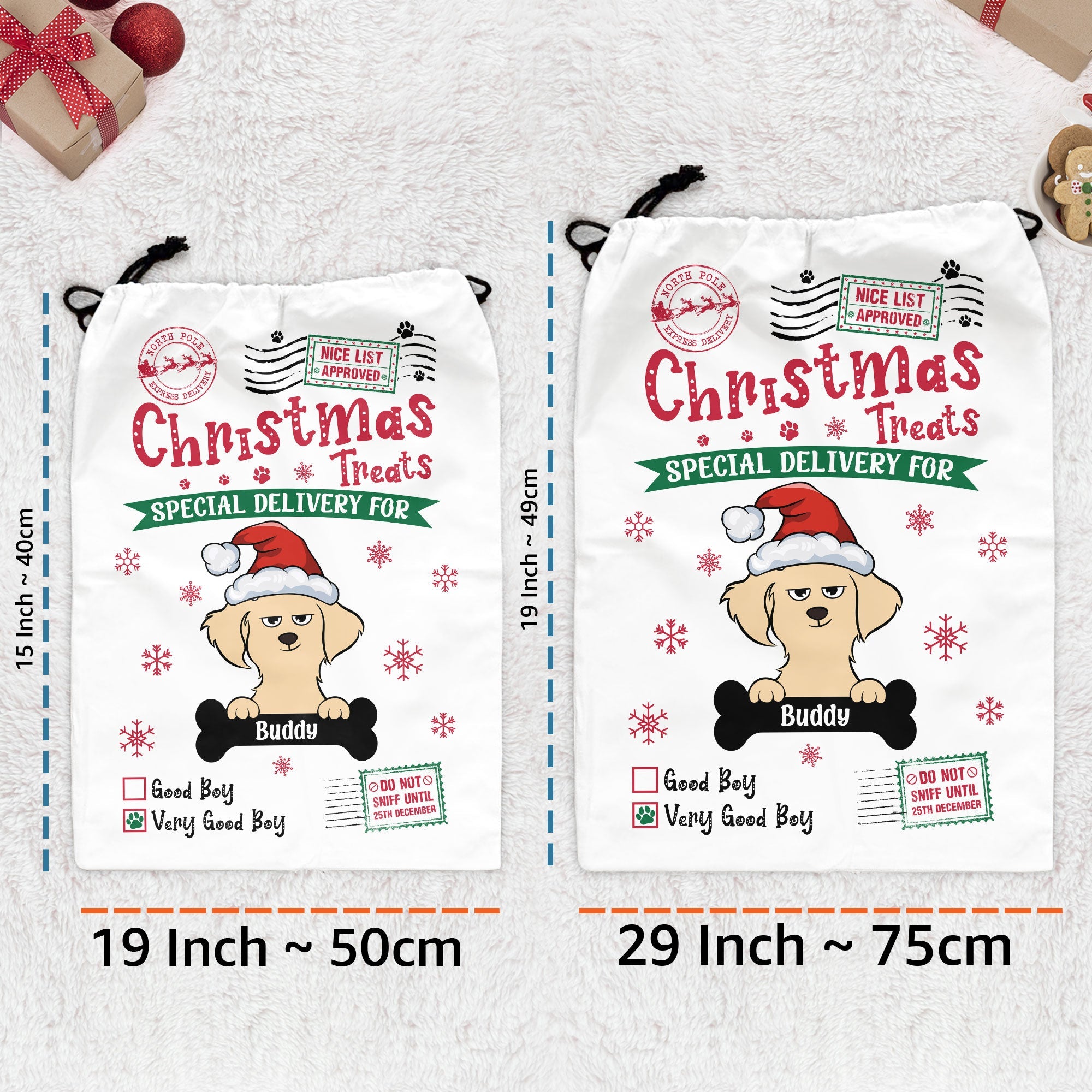 Christmas Treats - Personalized Christmas Sack