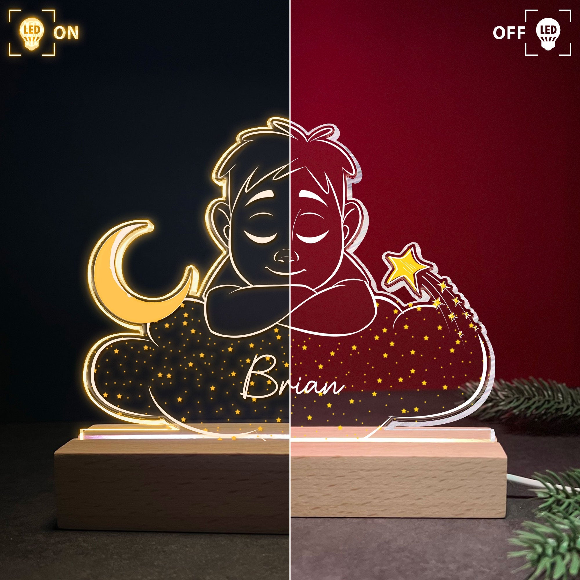 Cloudy Night Light For Kids - Personalized LED Light