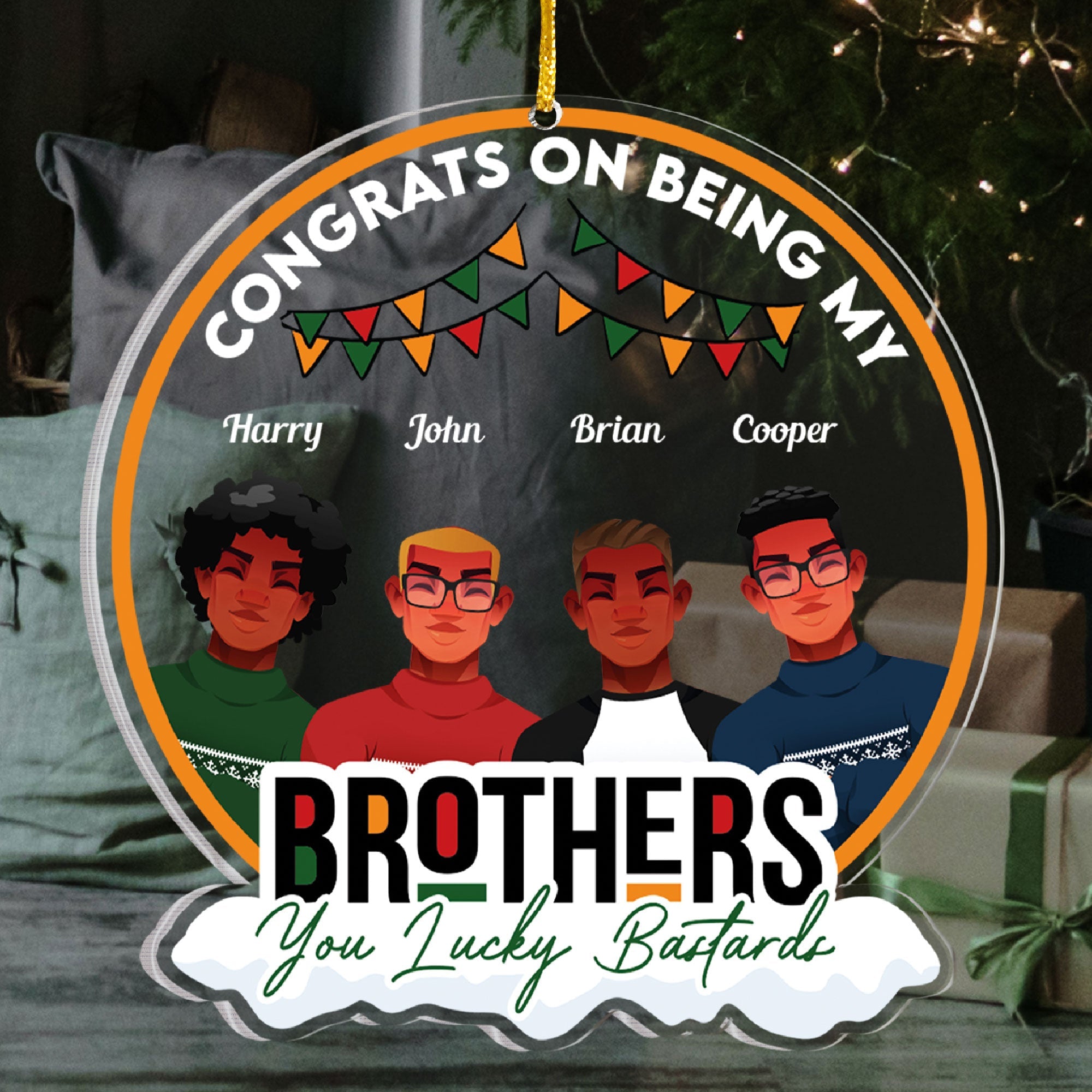 Congrats On Being My Brother - Personalized Acrylic Ornament