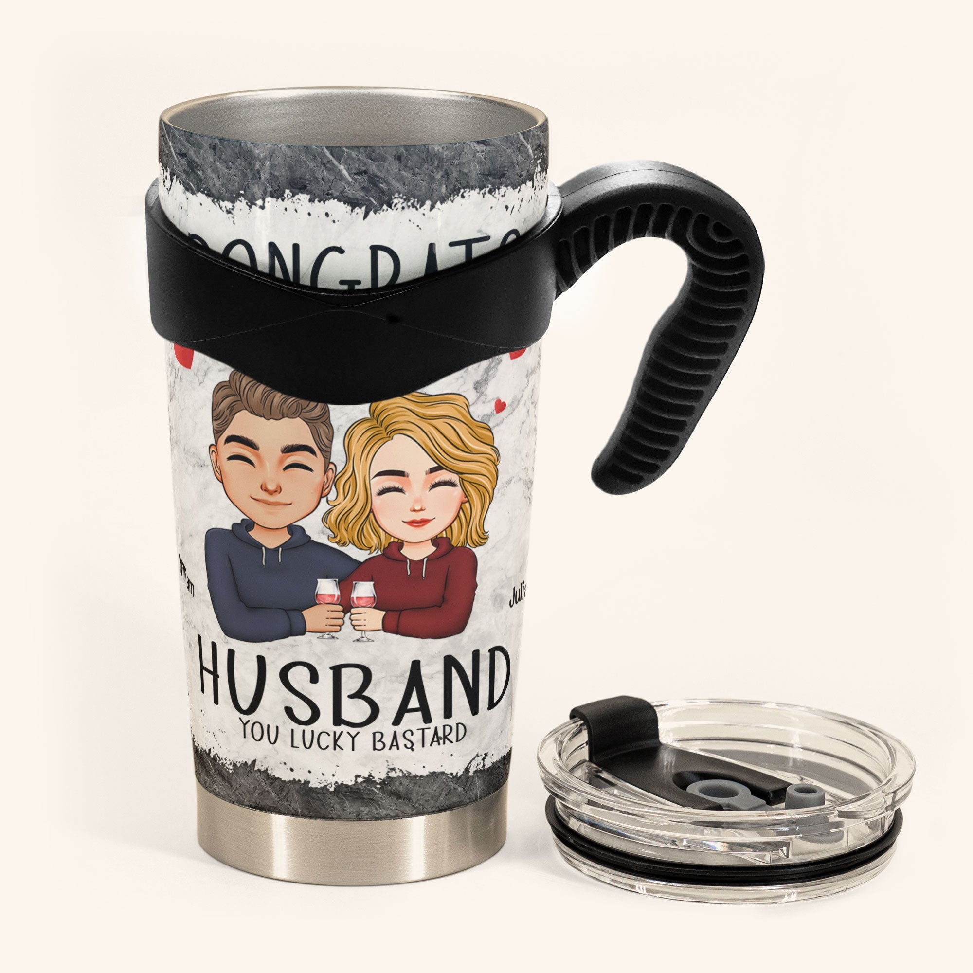 Congrats On Being My Husband/ Boyfriend - Personalized Tumbler Cup