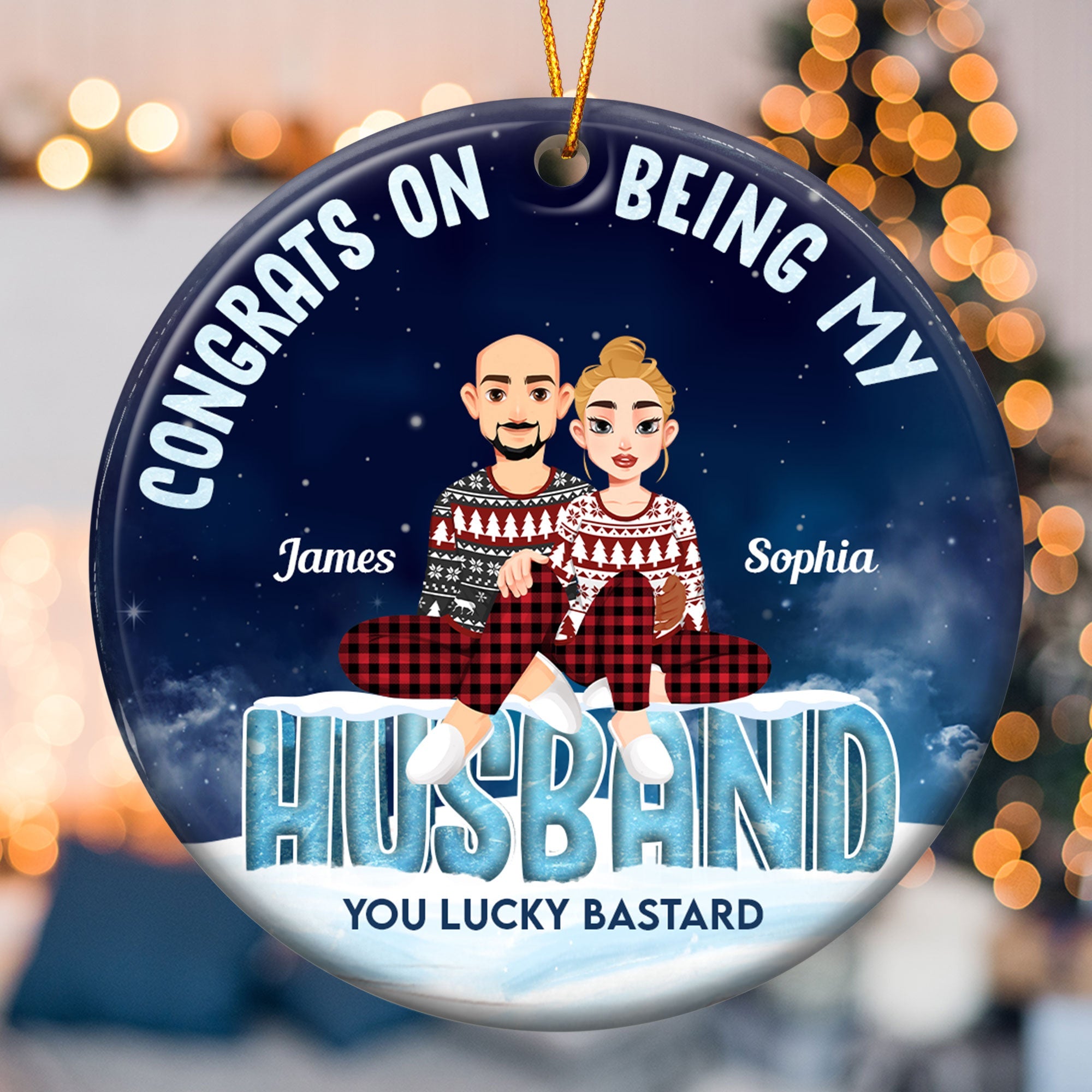 Congrats On Being My Husband - Personalized Ceramic Ornament