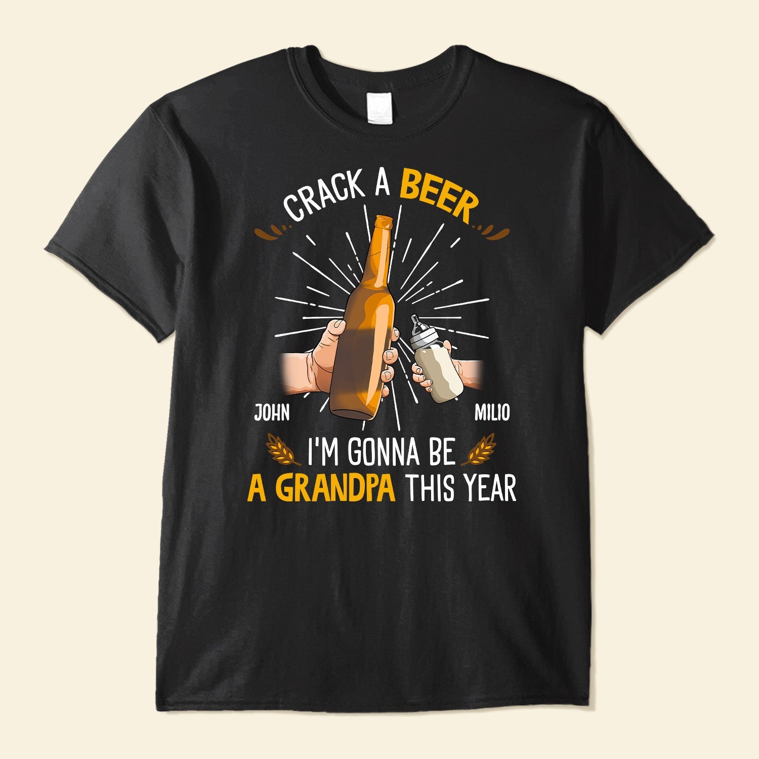 Crack A Beer I'm Gonna Be A Grandpa This Year - Personalized Shirt