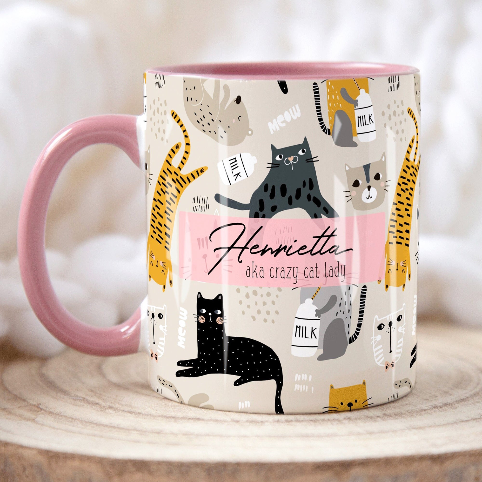 Crazy Cat Lady - Funny Cats - Personalized Accent Mug